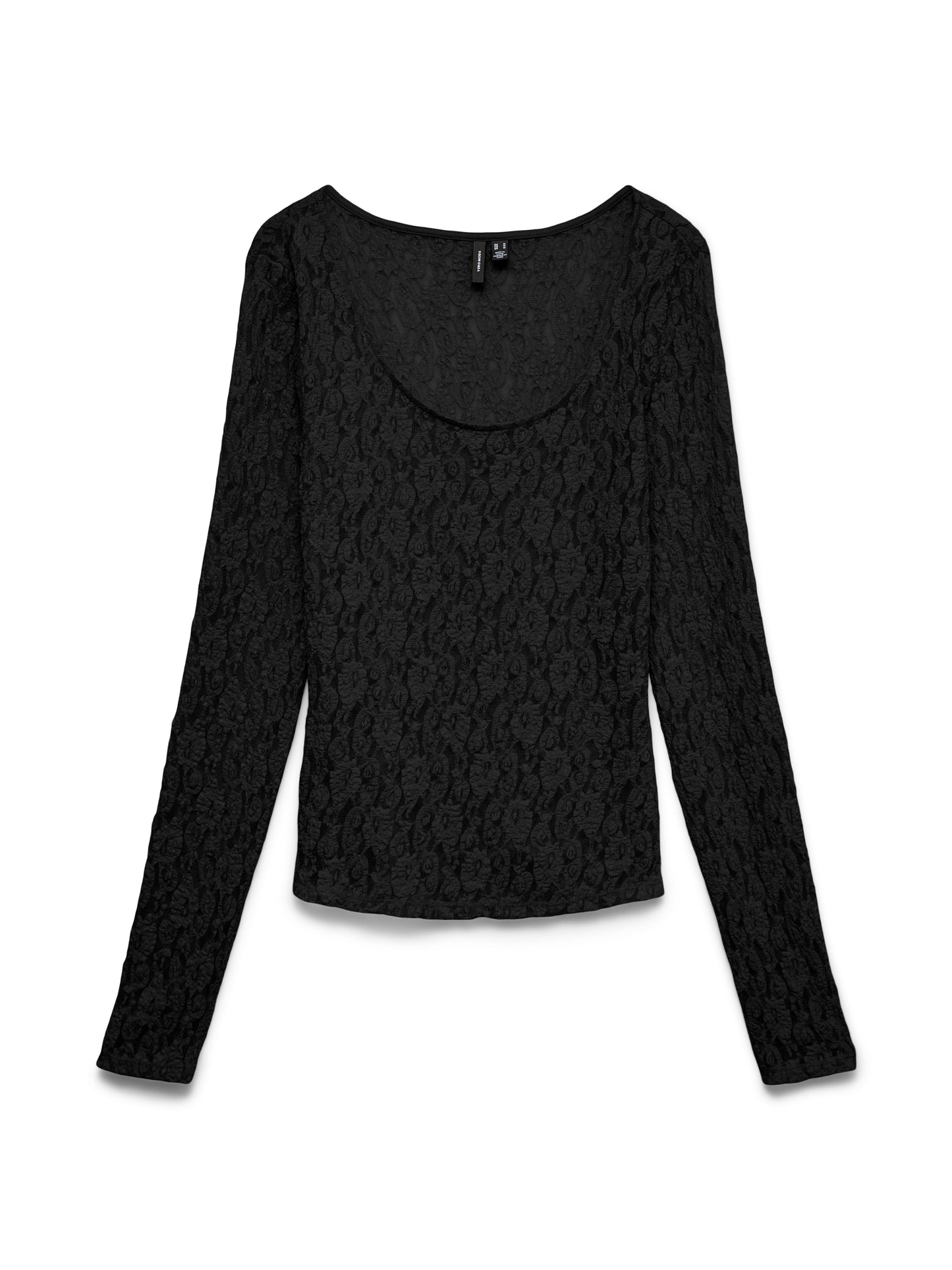Vmflora Ls 2-way Lace Top Jrs Noos (Black)