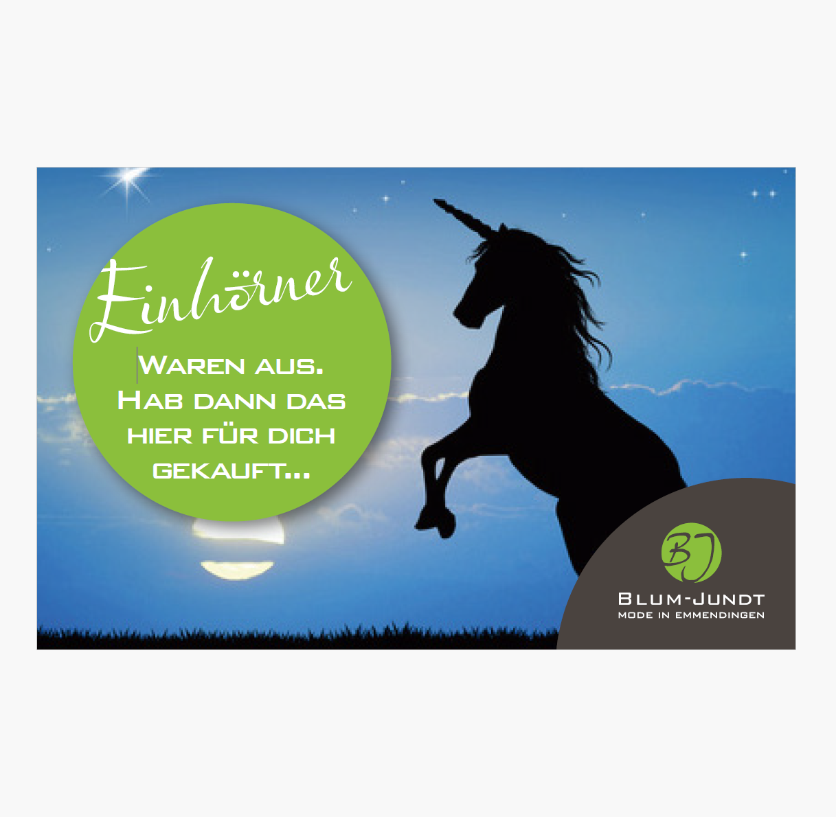 Geschenk - Gutschein Einhörner