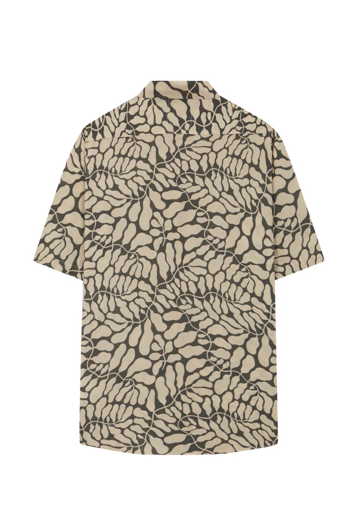 leaf print viscose shirt