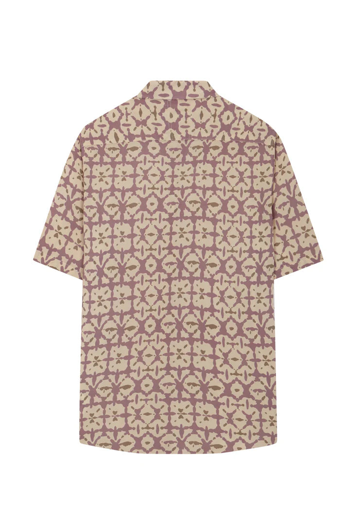 tile print viscose shirt