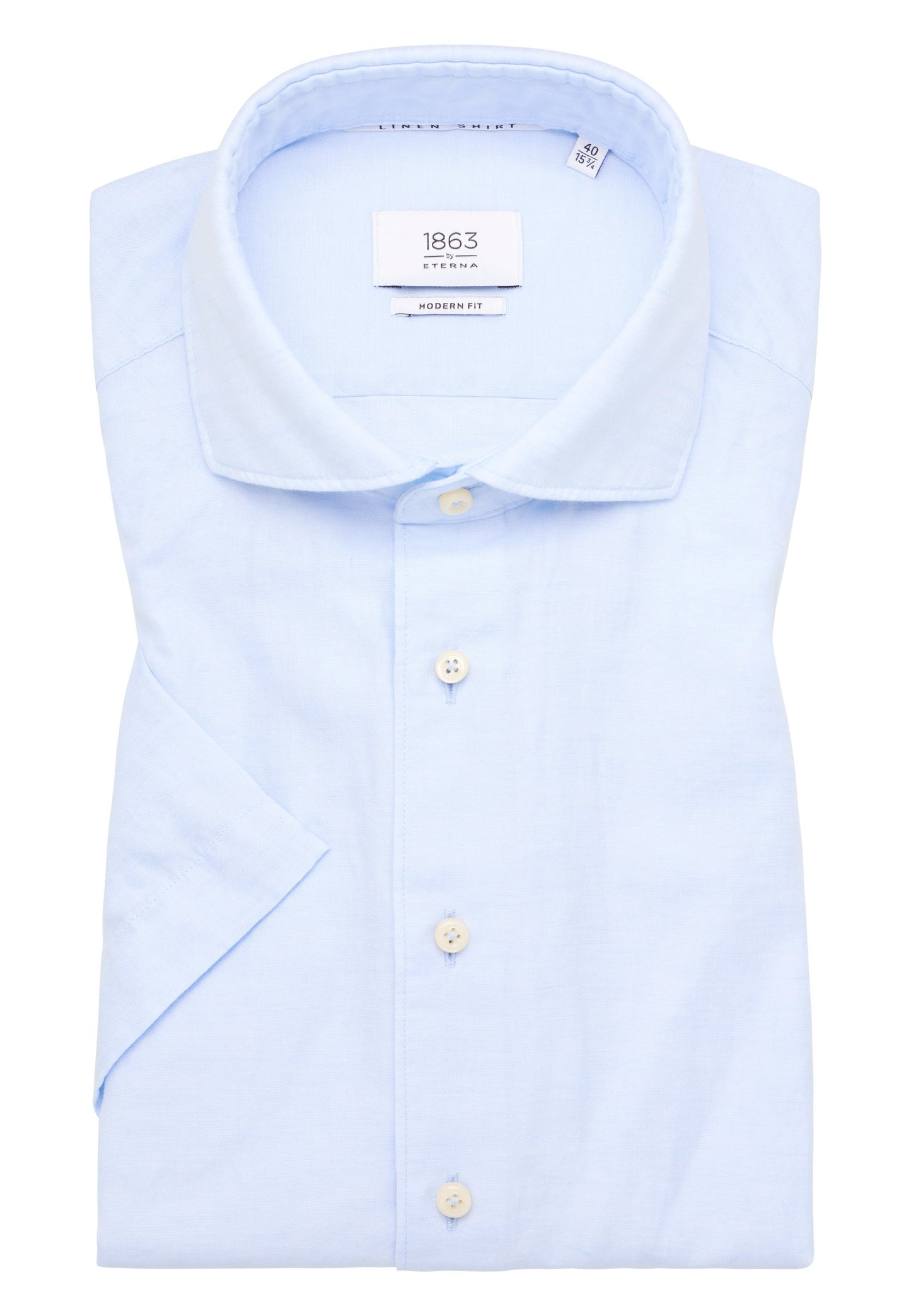 Linen Shirt Twill Kurzarm (Hellblau)
