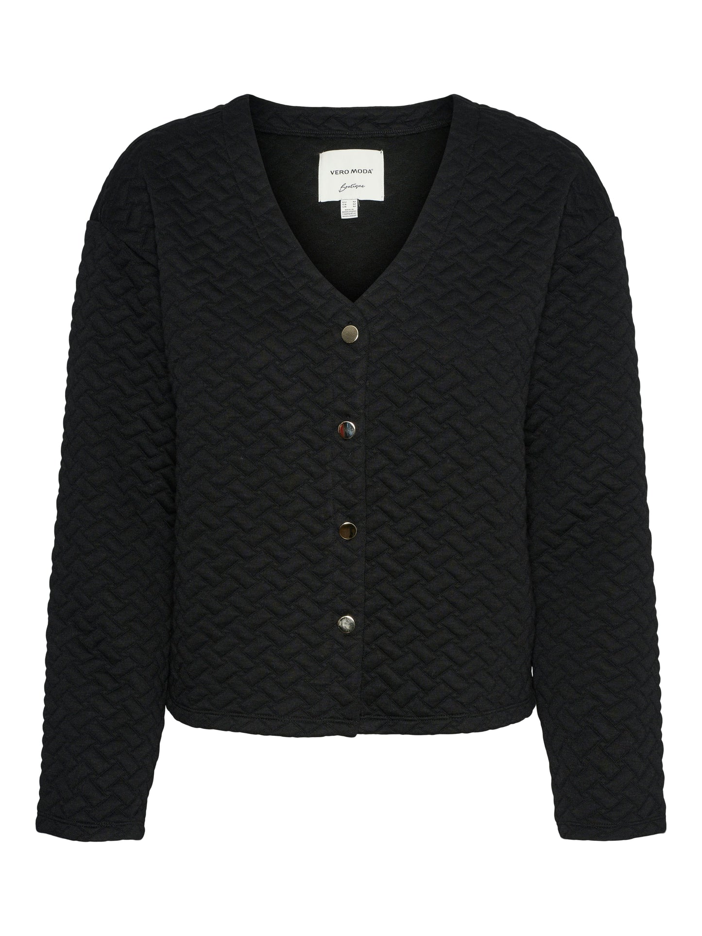 Vmvinnie L/s Quilted Cardigan Jrs Btq Ga (Black)