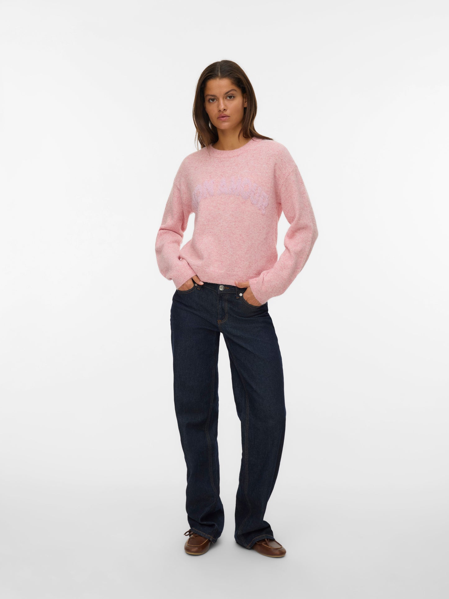 Vmamoremio Ls O-neck Pullover Boo (Rose Elega)