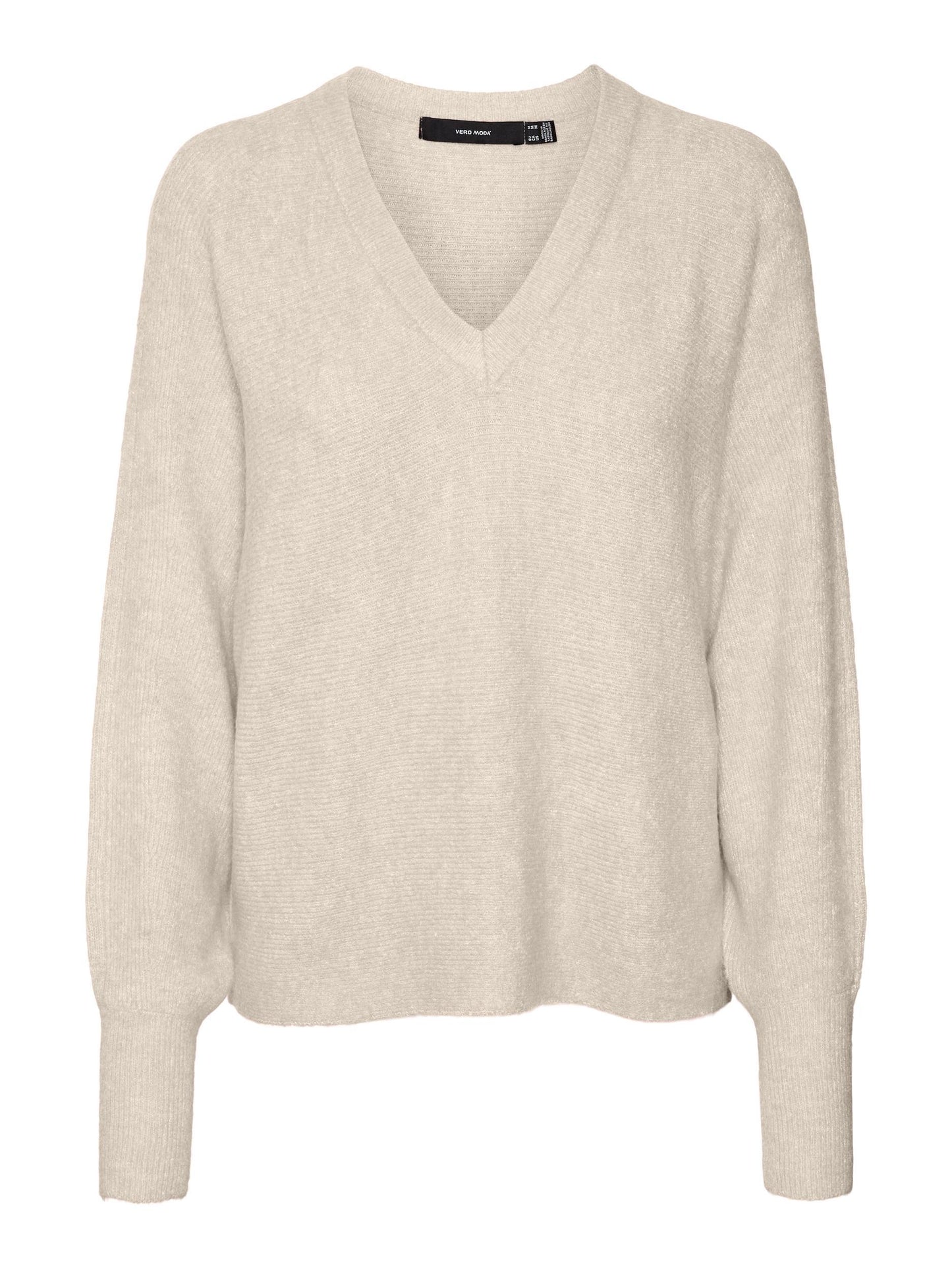 Vmemerald Lefile Ls V-neck Pull. Low (Birch/w. M)