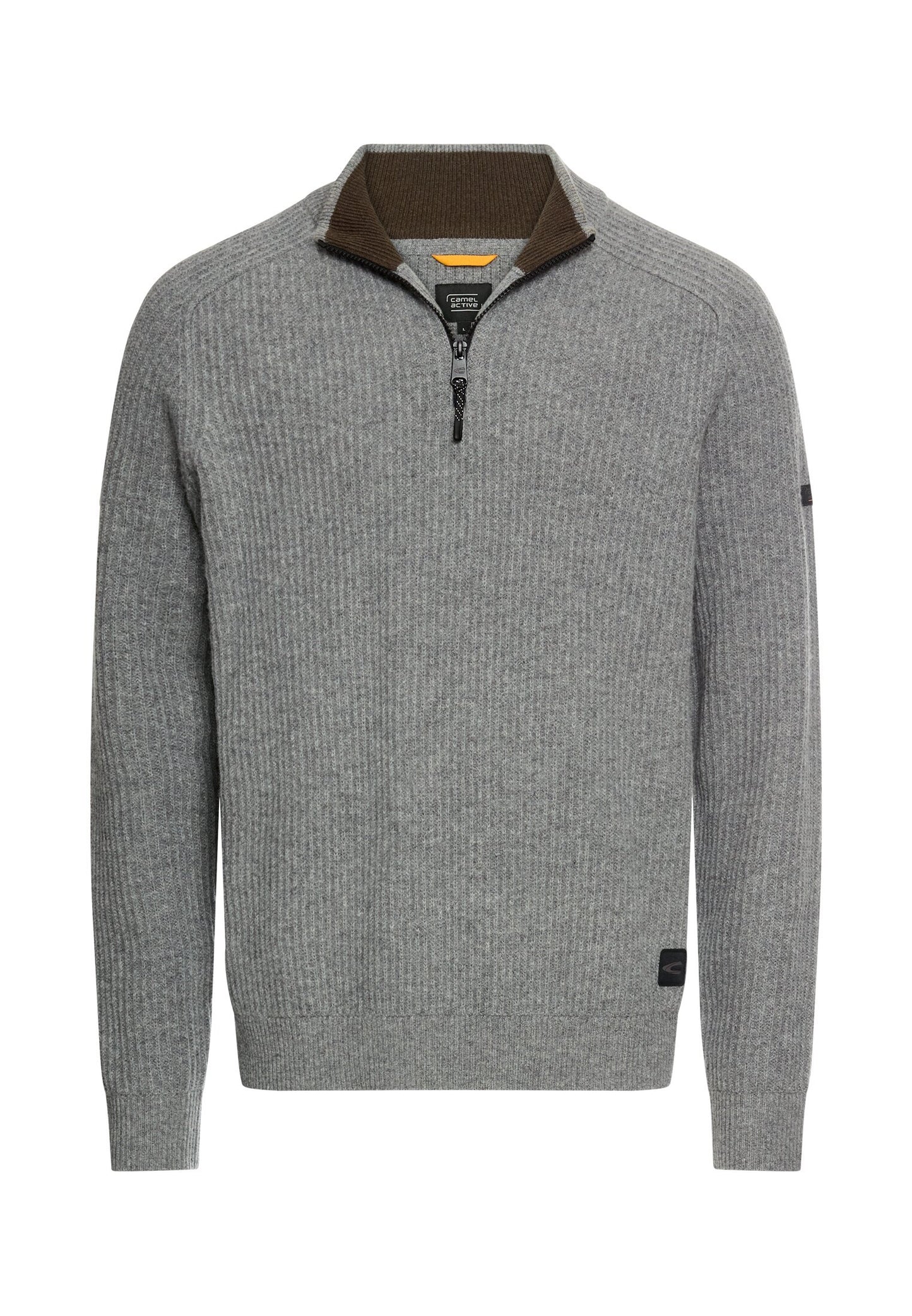 Strick-Troyer aus reiner Wolle (Grey Melange)