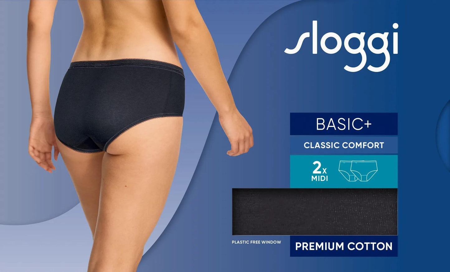 sloggi Basic+ Midi 2P (Black)