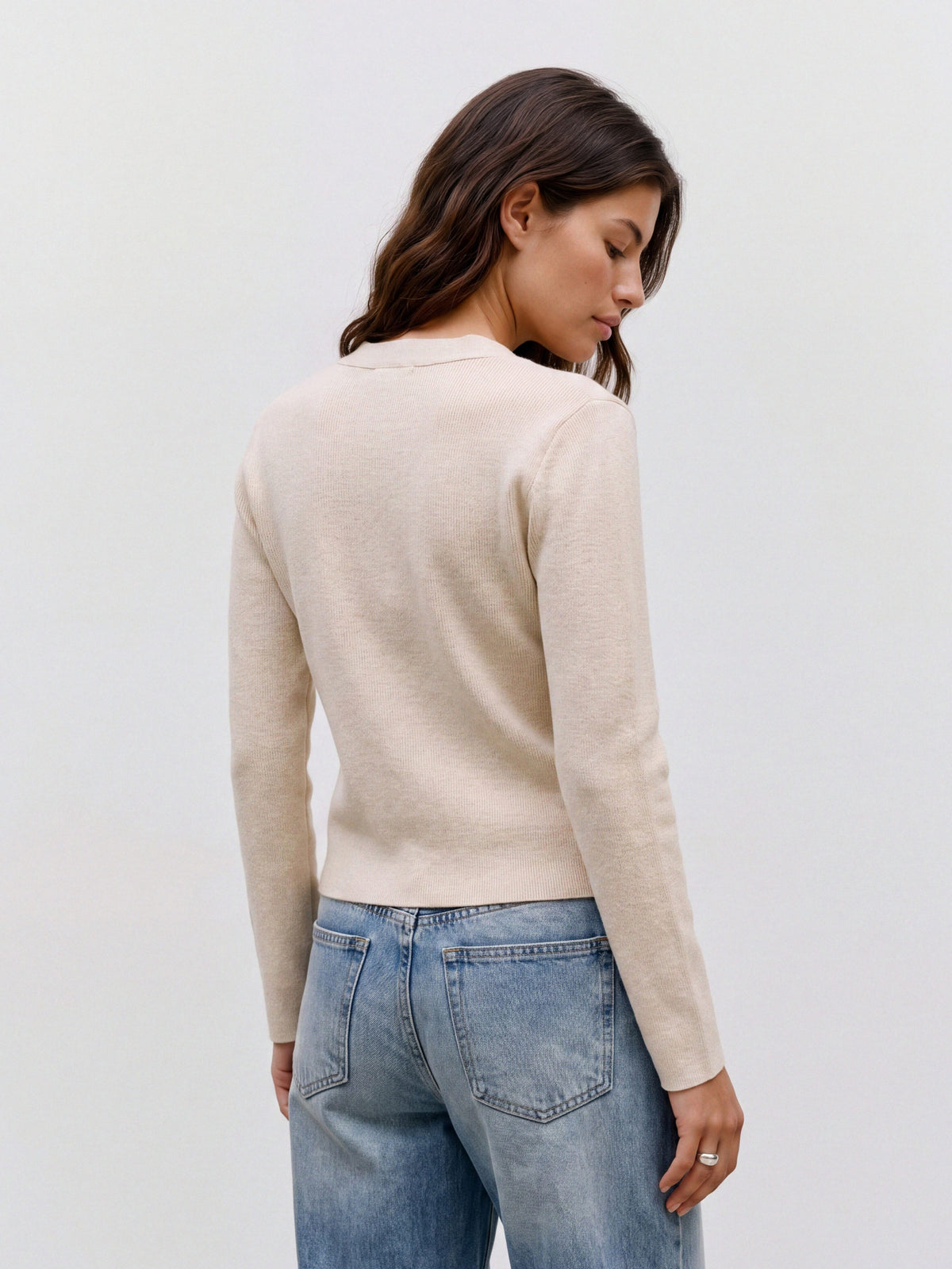 Vmmille Ls V-neck Cardigan Noos (Birch)