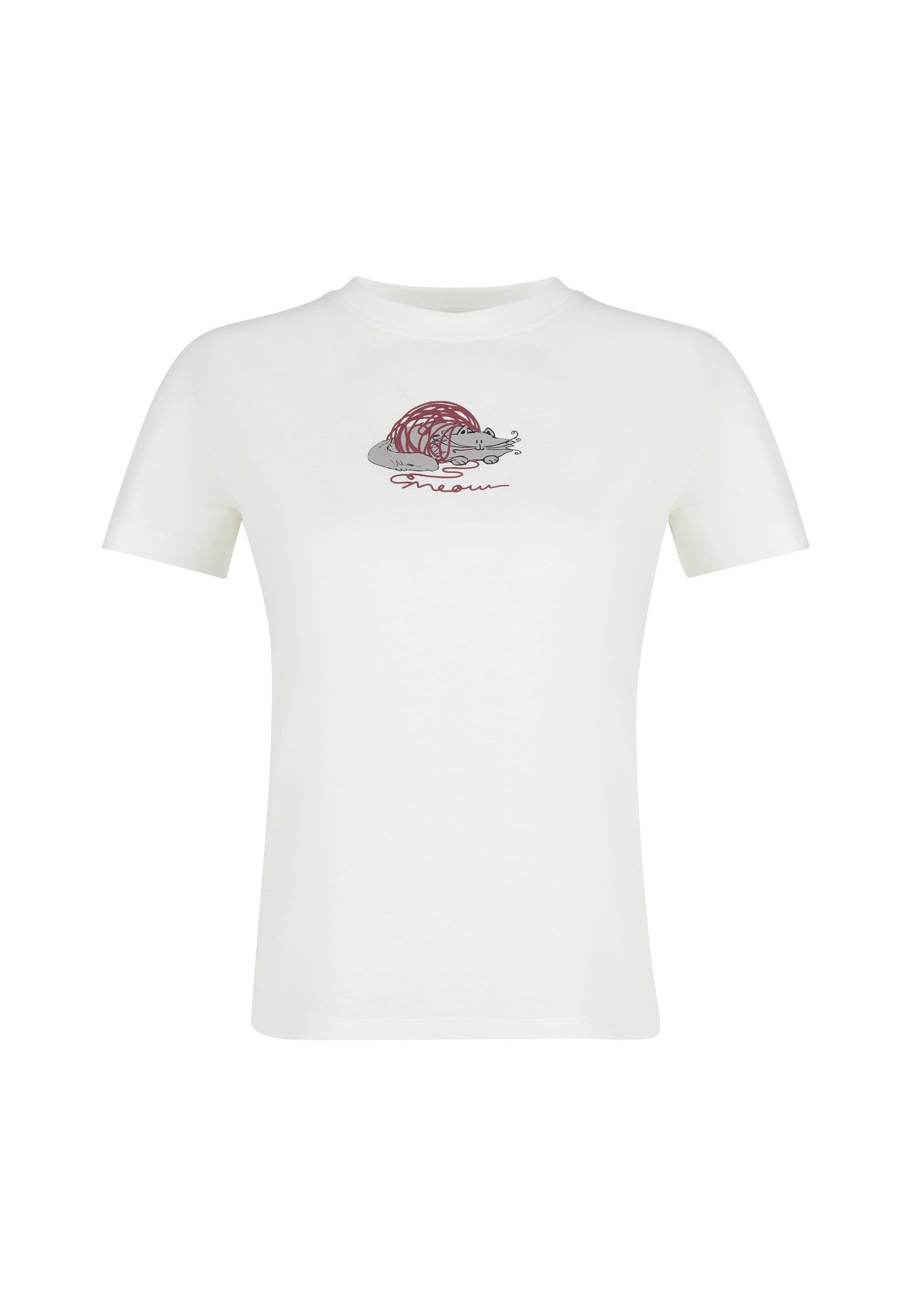Cat Printed T-shirt (Antique White)