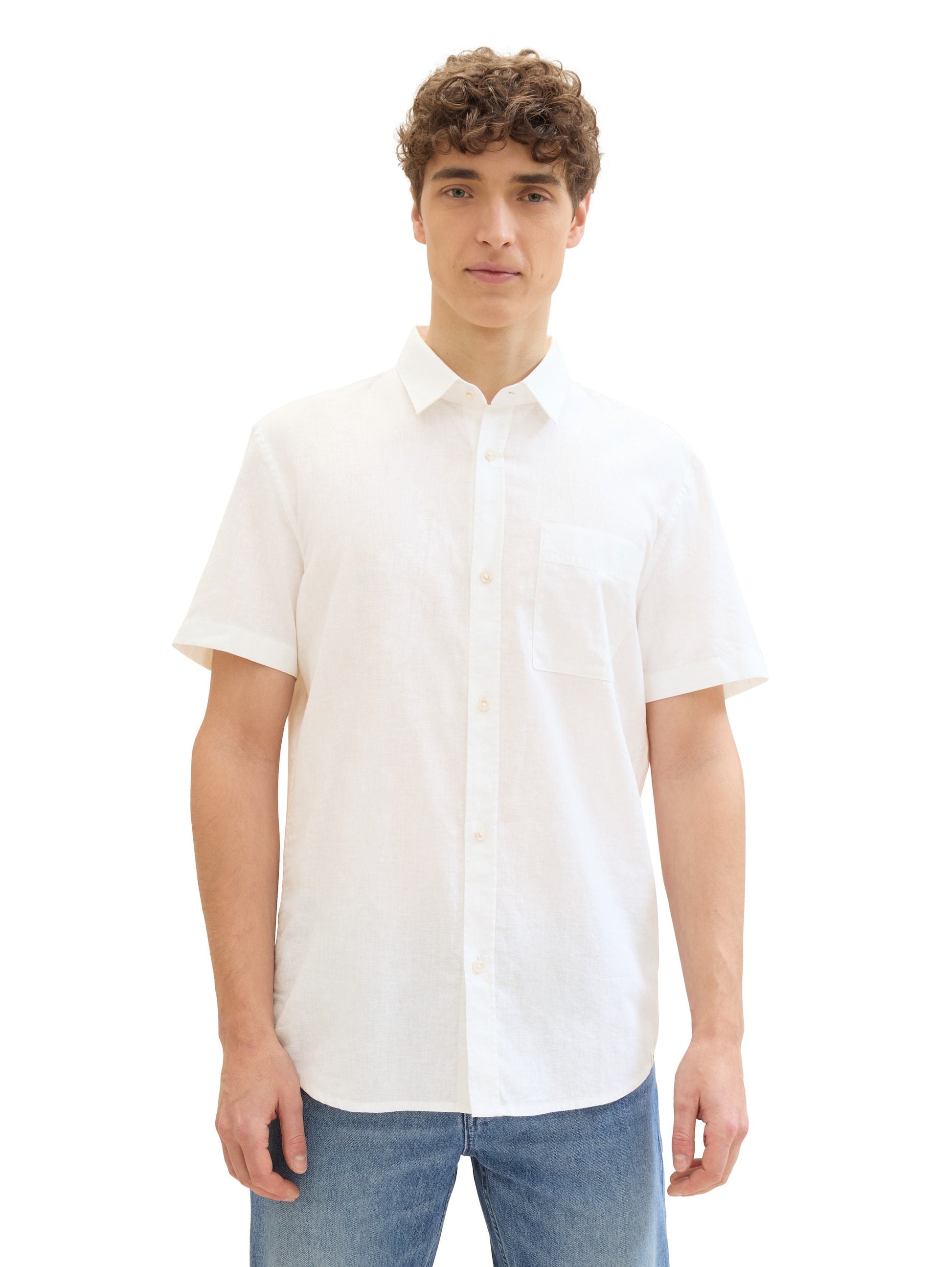 cotton linen shirt (White)