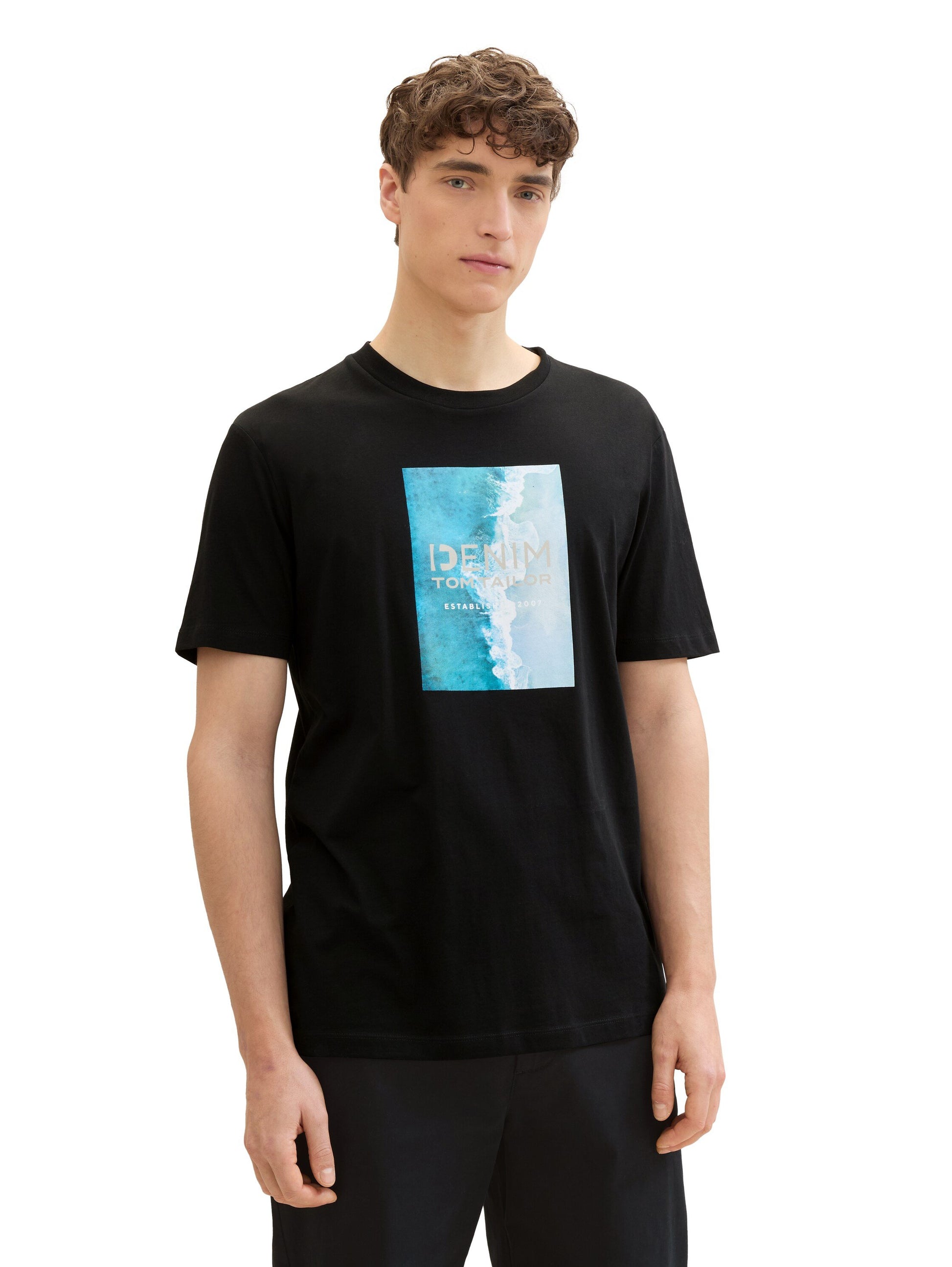 T-Shirt mit Motivprint (Black)