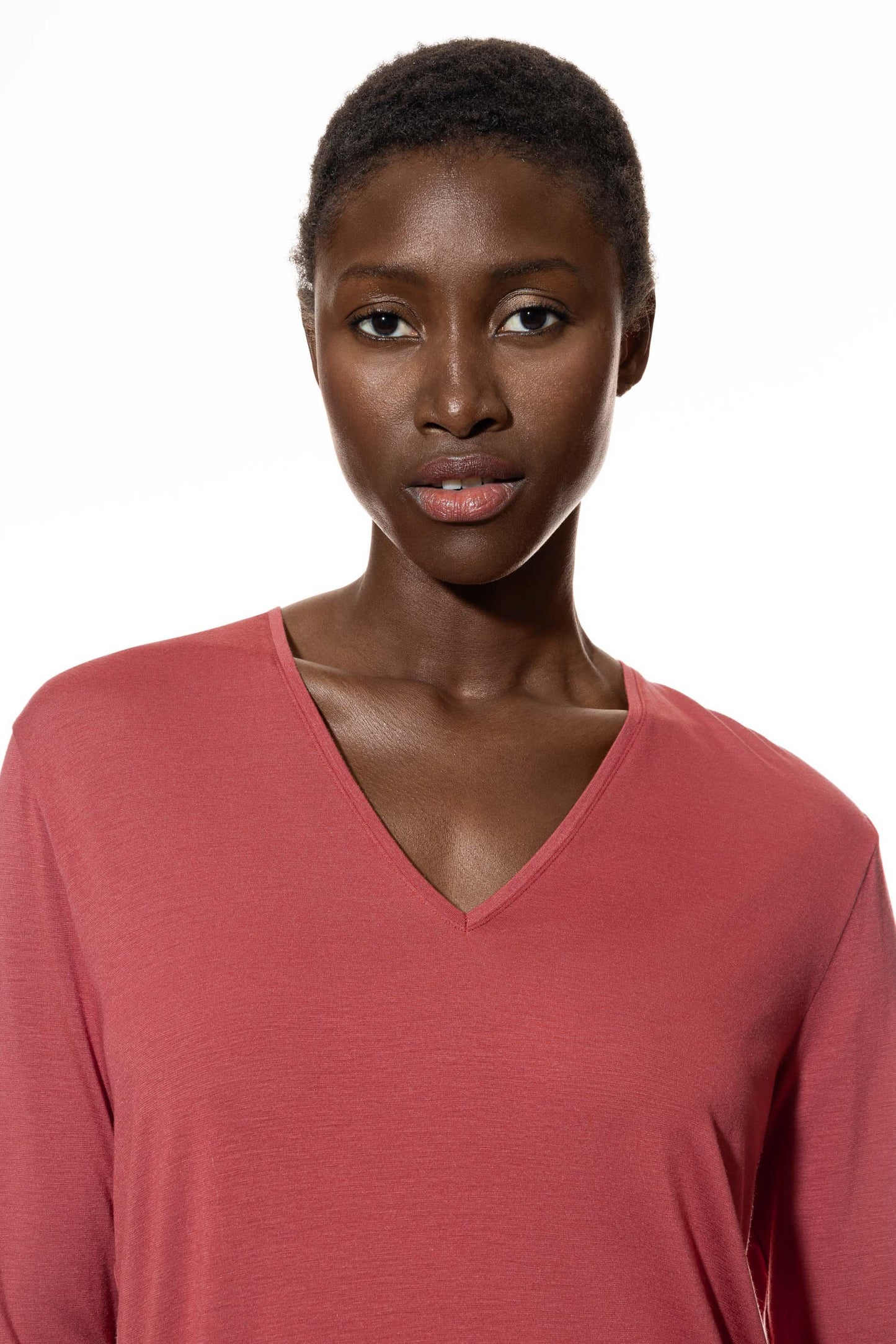 T-Shirt langarm (Marsala Red)