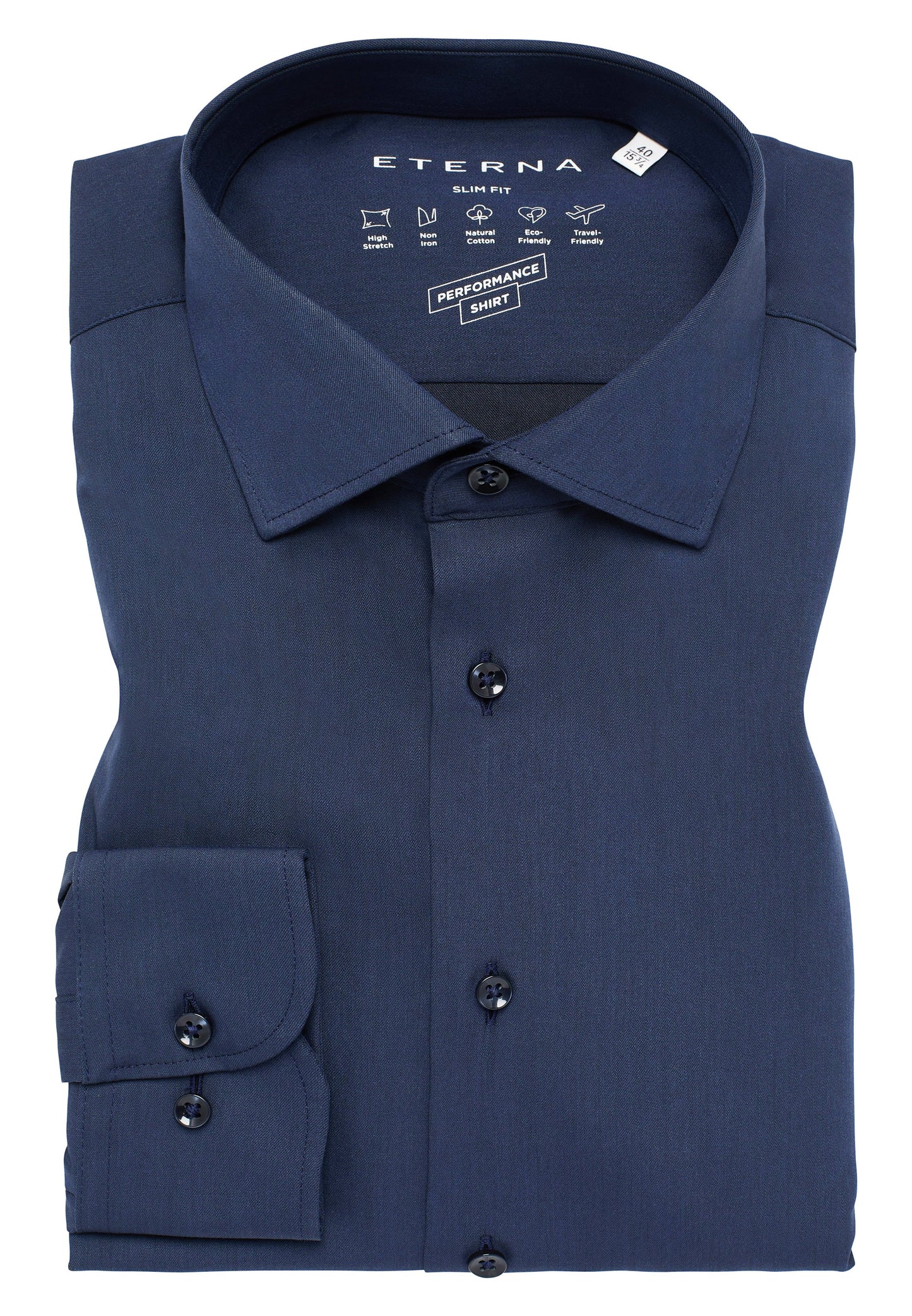 Performance Shirt Twill-Stretch Langarm (Marine)