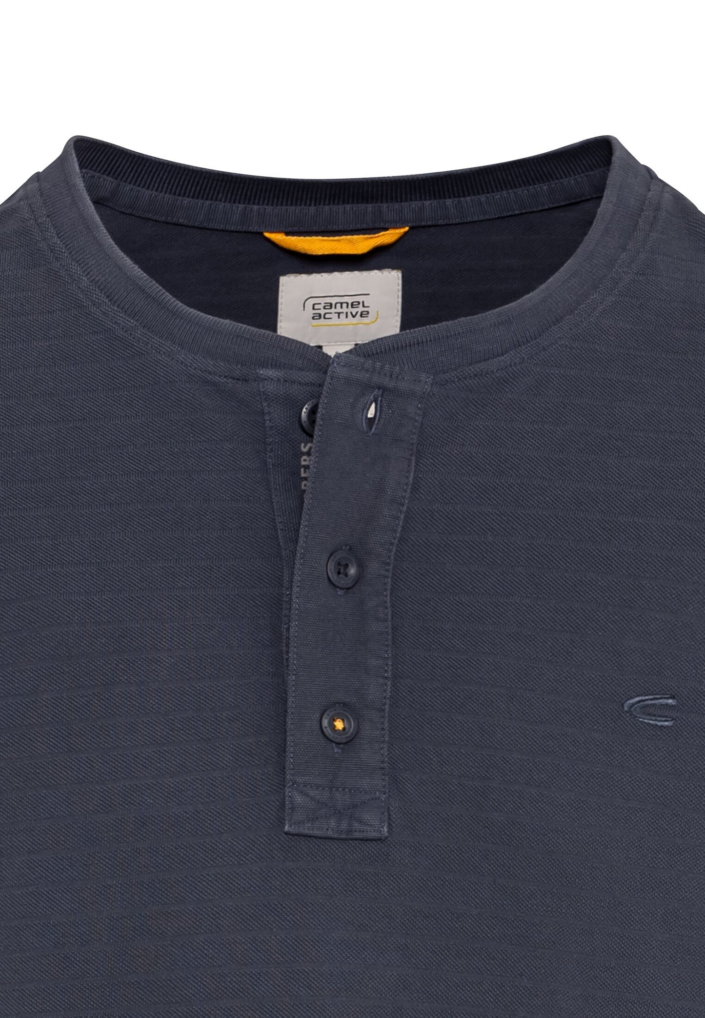 Henley Langarmshirt aus reiner Baumwolle (Night Blue)