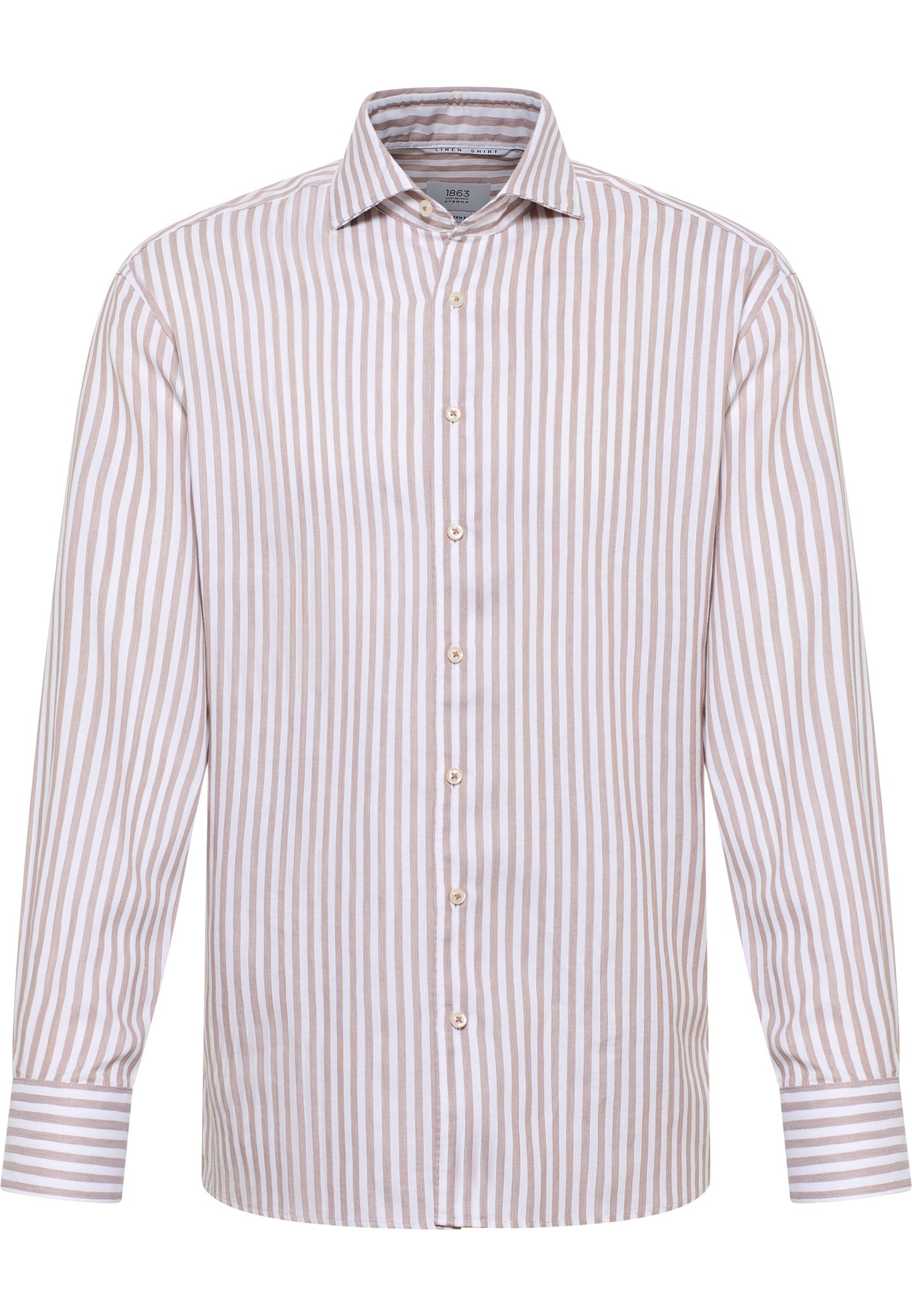 Linen Shirt Twill Langarm (Beige-braun)