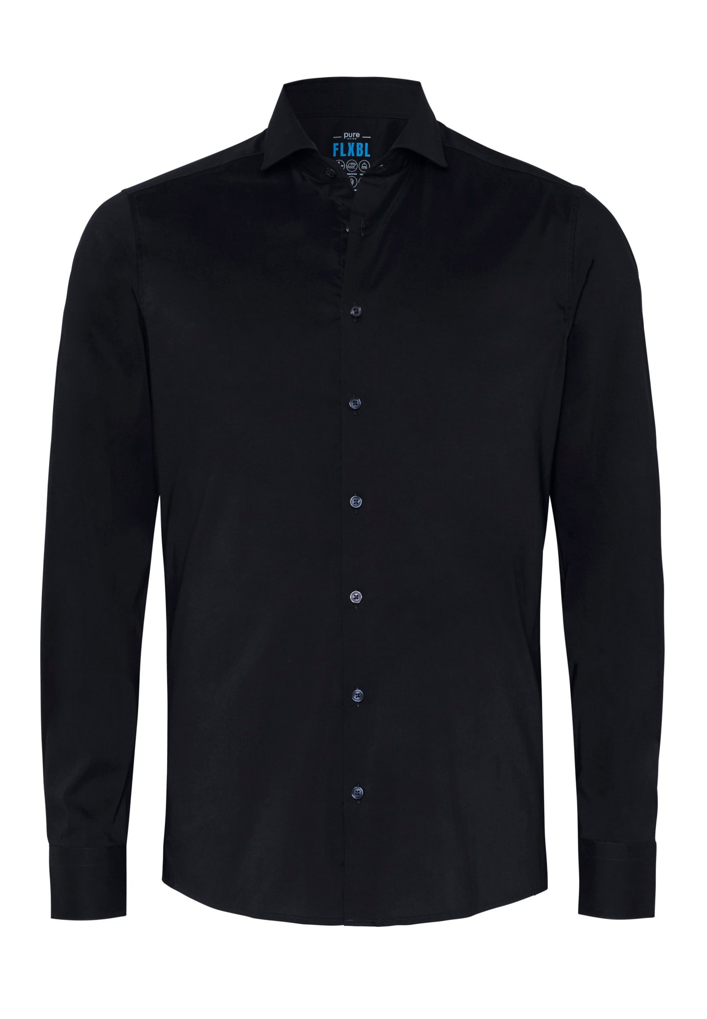 PURE- FLXBL Hemd Langarm (Schwarz)