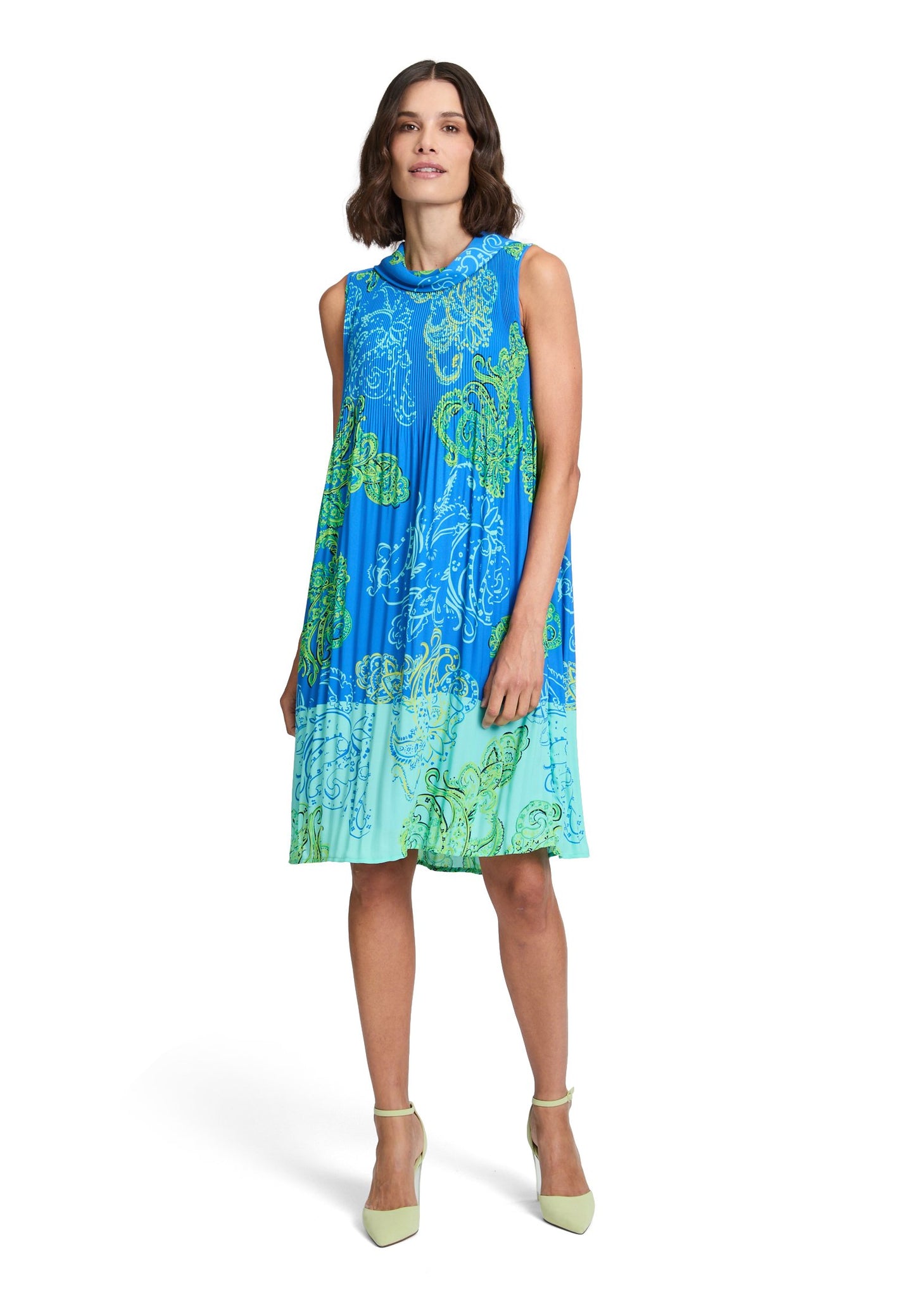 Plisseekleid (Green/blue)