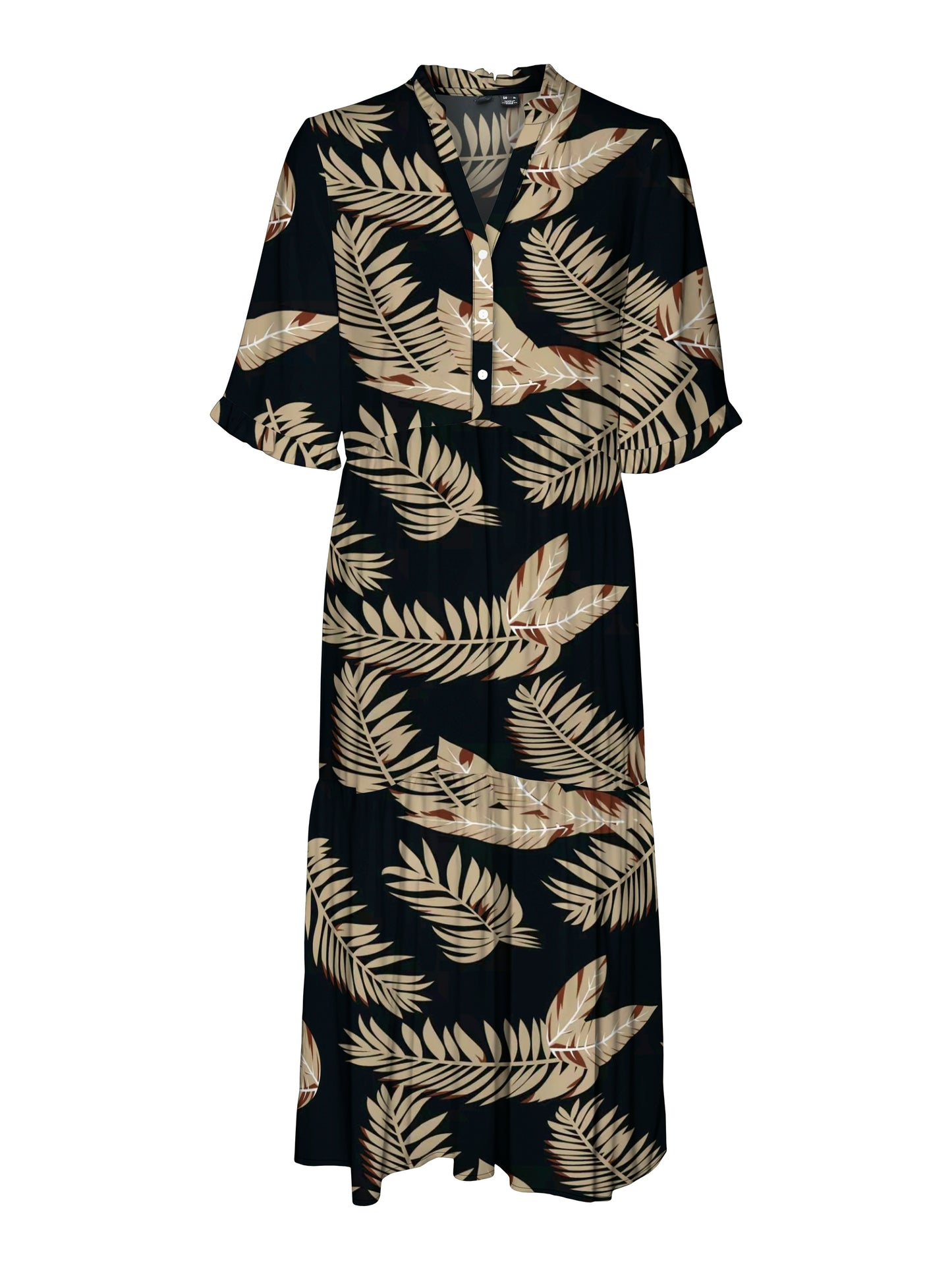 Vmeasy Joy 2/4 Frl Calf Dress Wvn Ga (Black/fion)