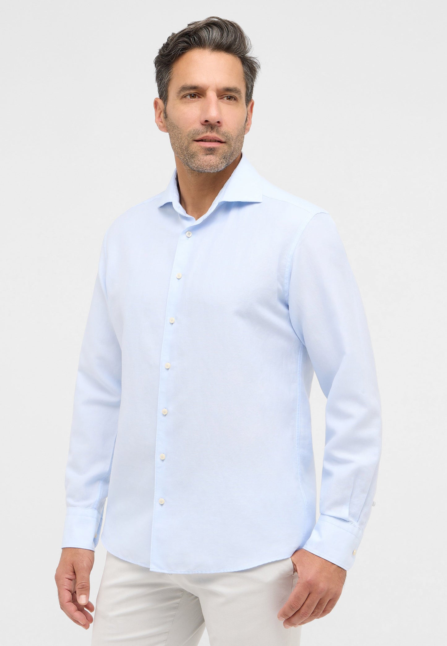Linen Shirt Twill Langarm (Hellblau)