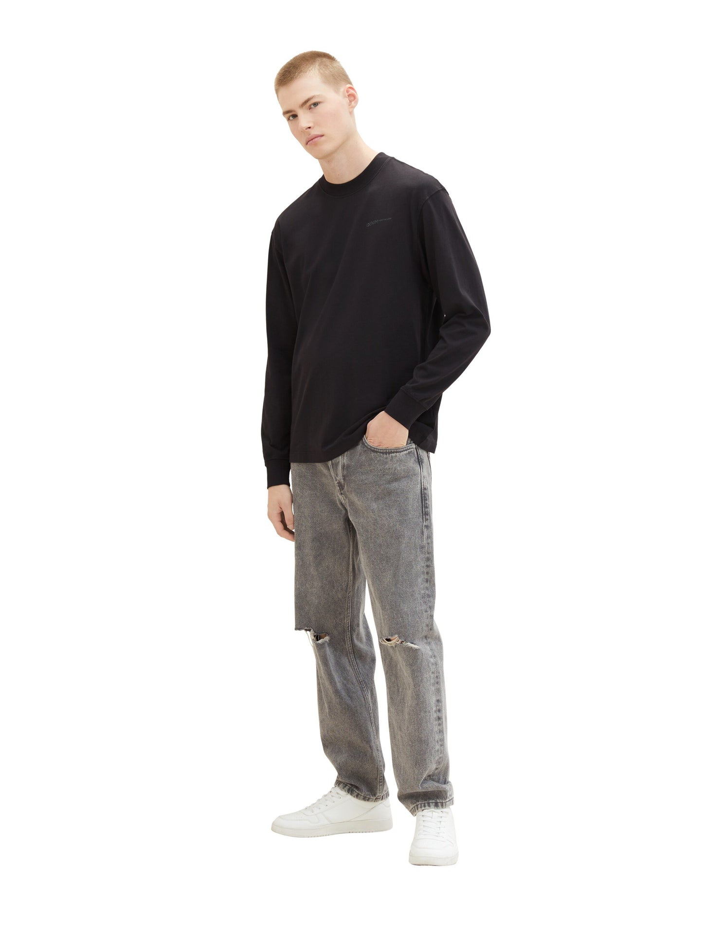 Langarmshirt mit Print (Black)