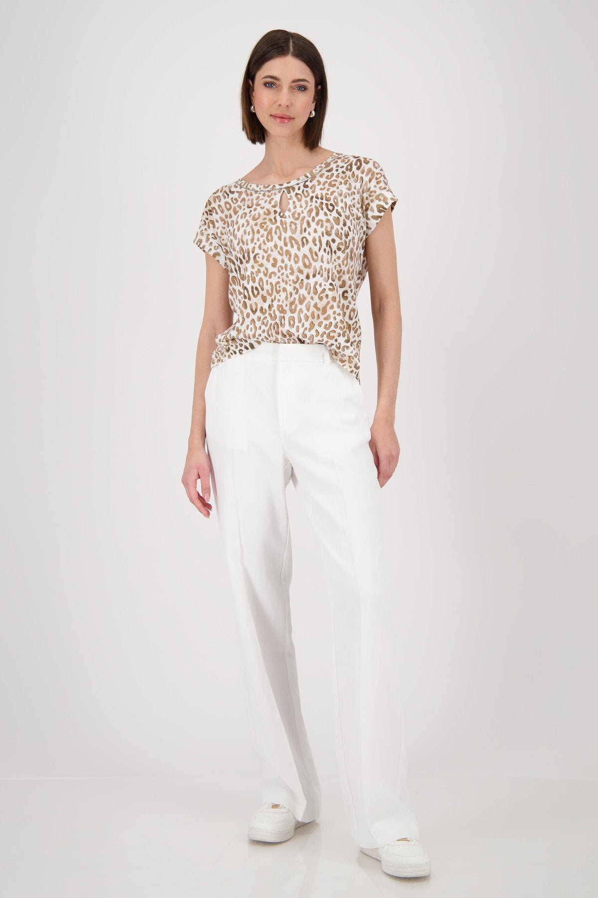 T-Shirt (Camel Gemustert)