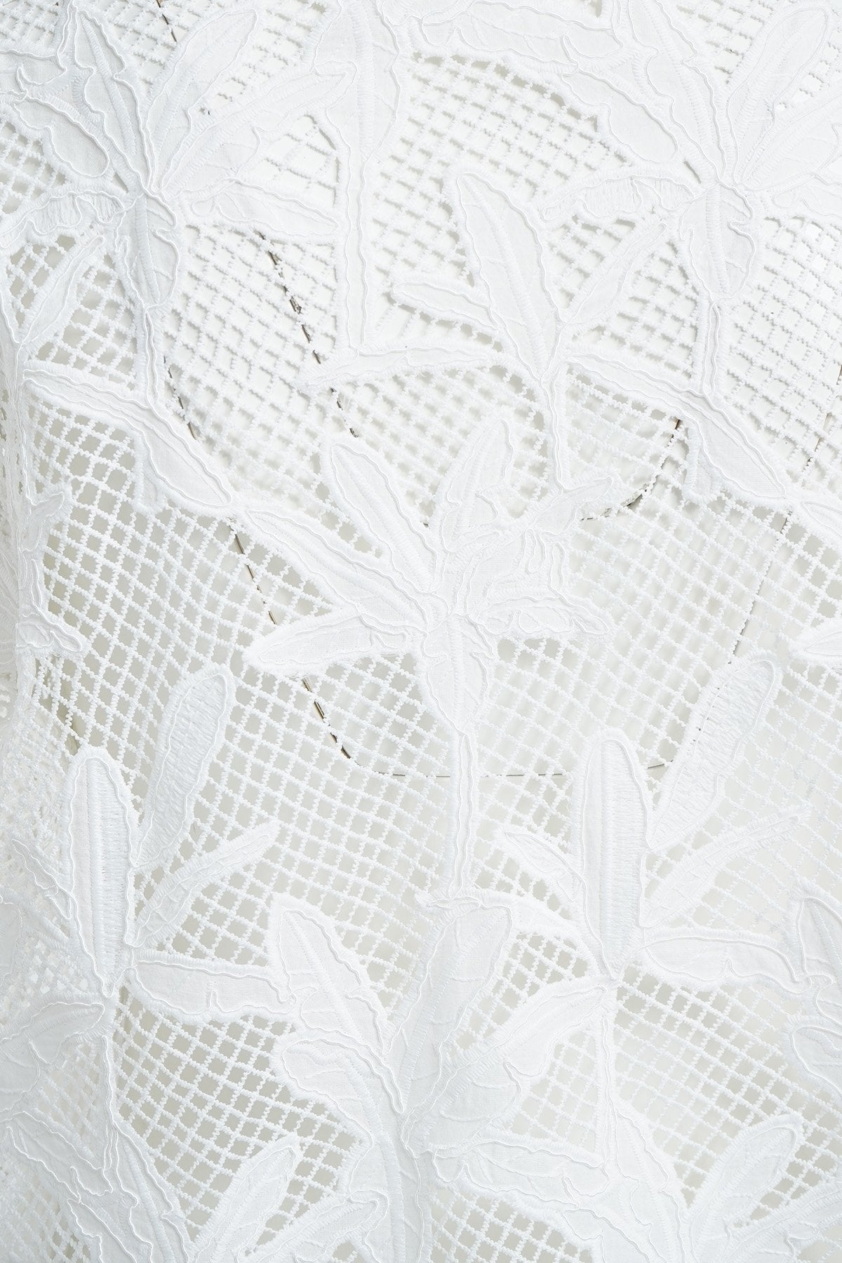 Cropped Embroidered Lace Jacket (White Print)