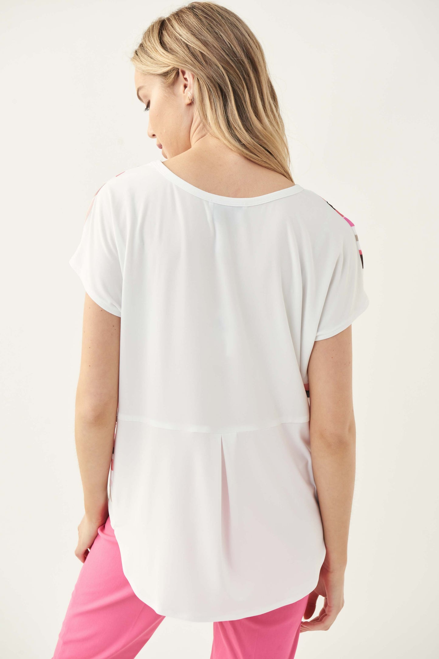 Blusenshirt Materialmix 1/2 Arm (Vanille/multi)