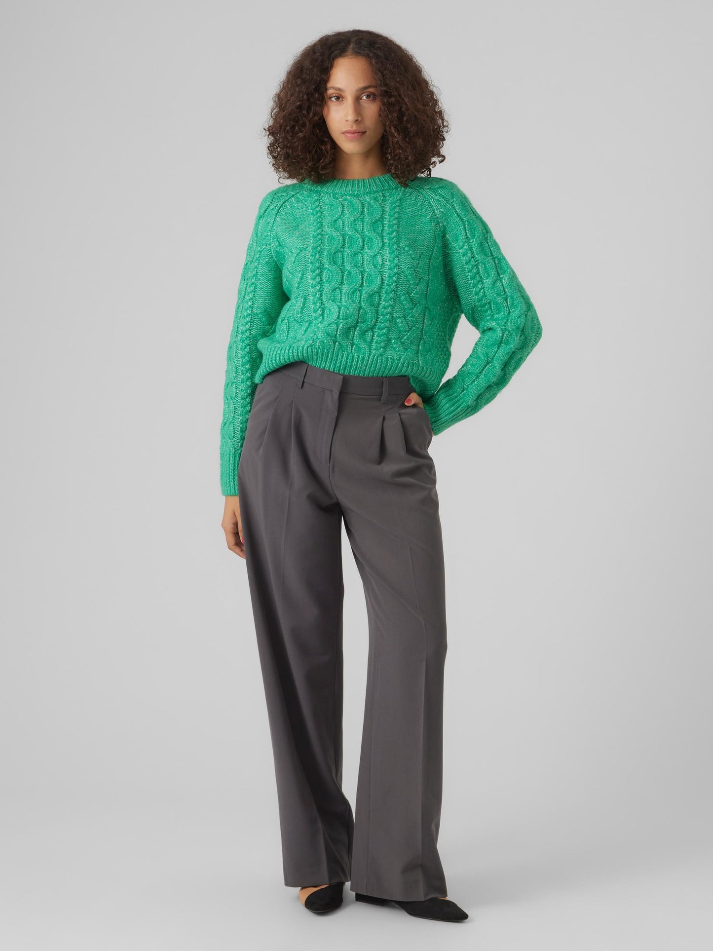 Vmbirgitte Ls O-neck Pullover (Mint/w. Me)
