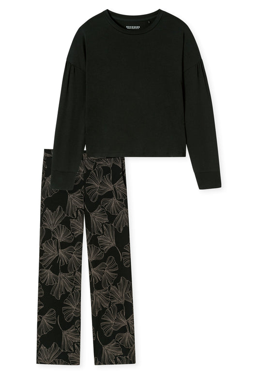 Schlafanzug lang (Schwarz)