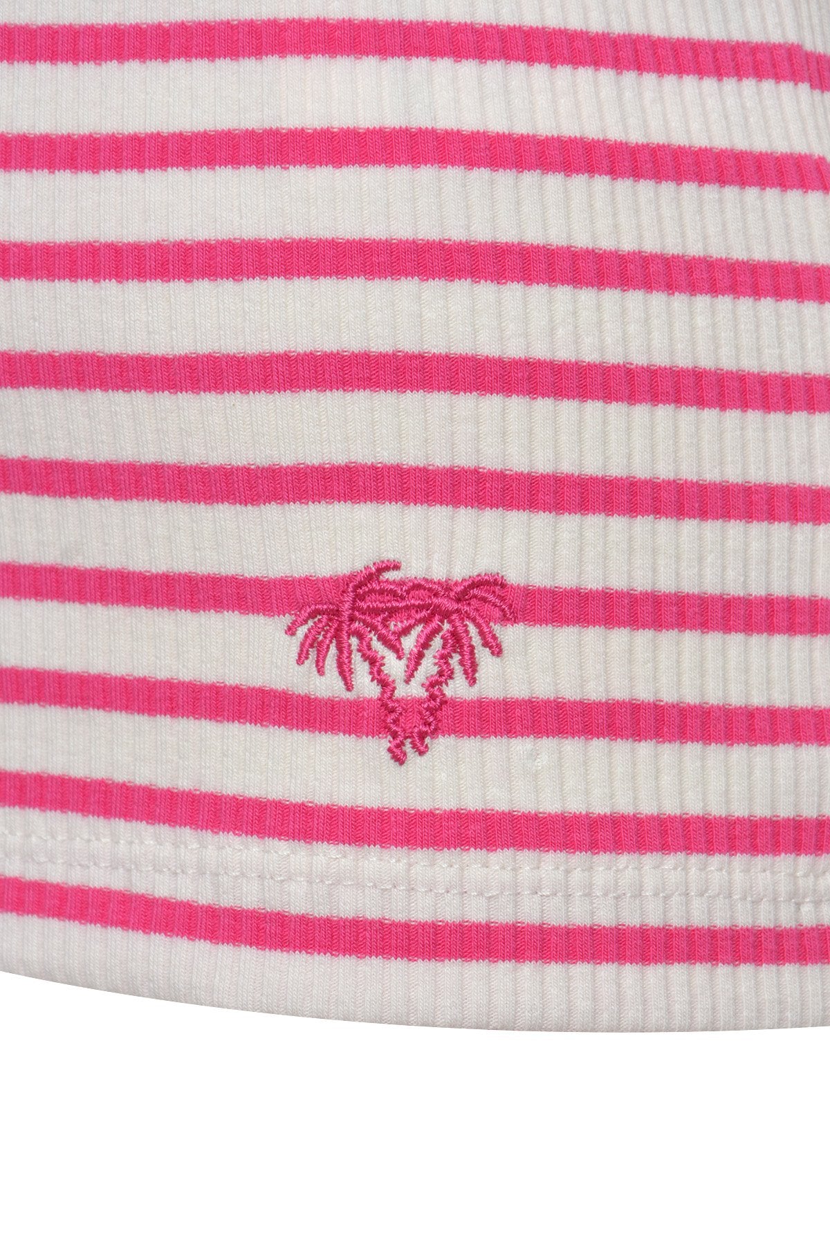 Fitted Rib T-Shirt Striped (Fuchsia)