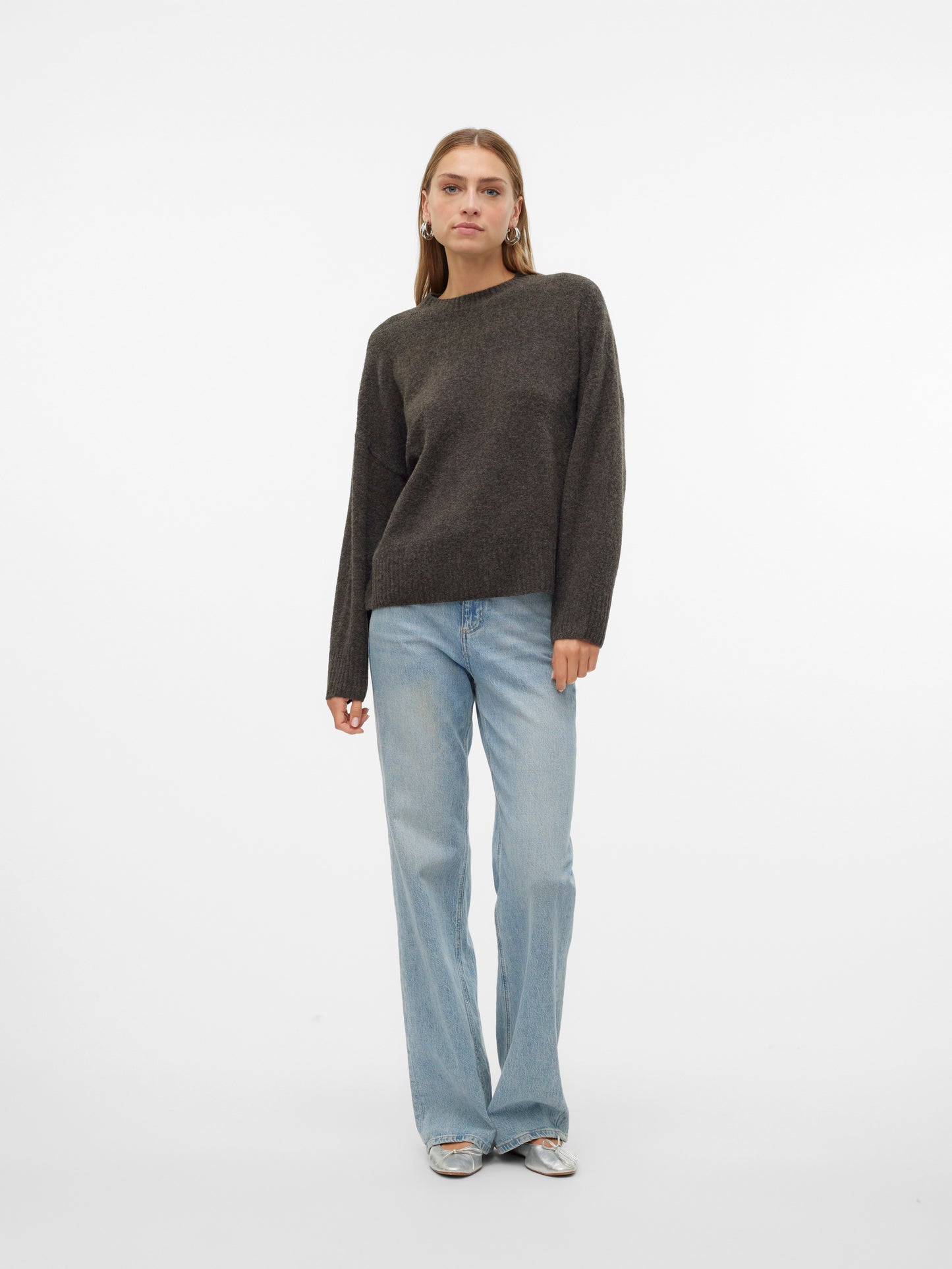 Vmboom Ls O-neck Pullover Ga Noos (Chocolate)