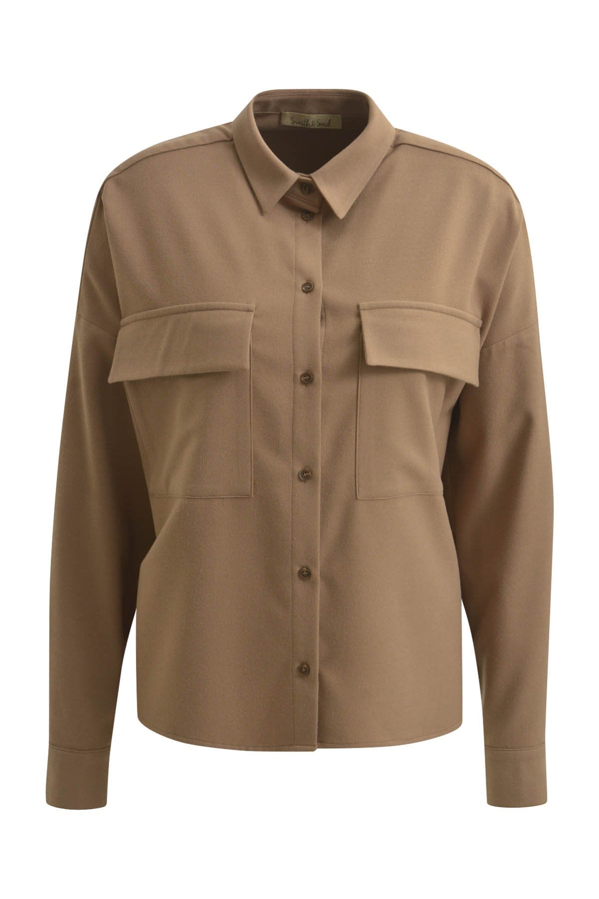 Flannel Pocket Blouse (Nougat)