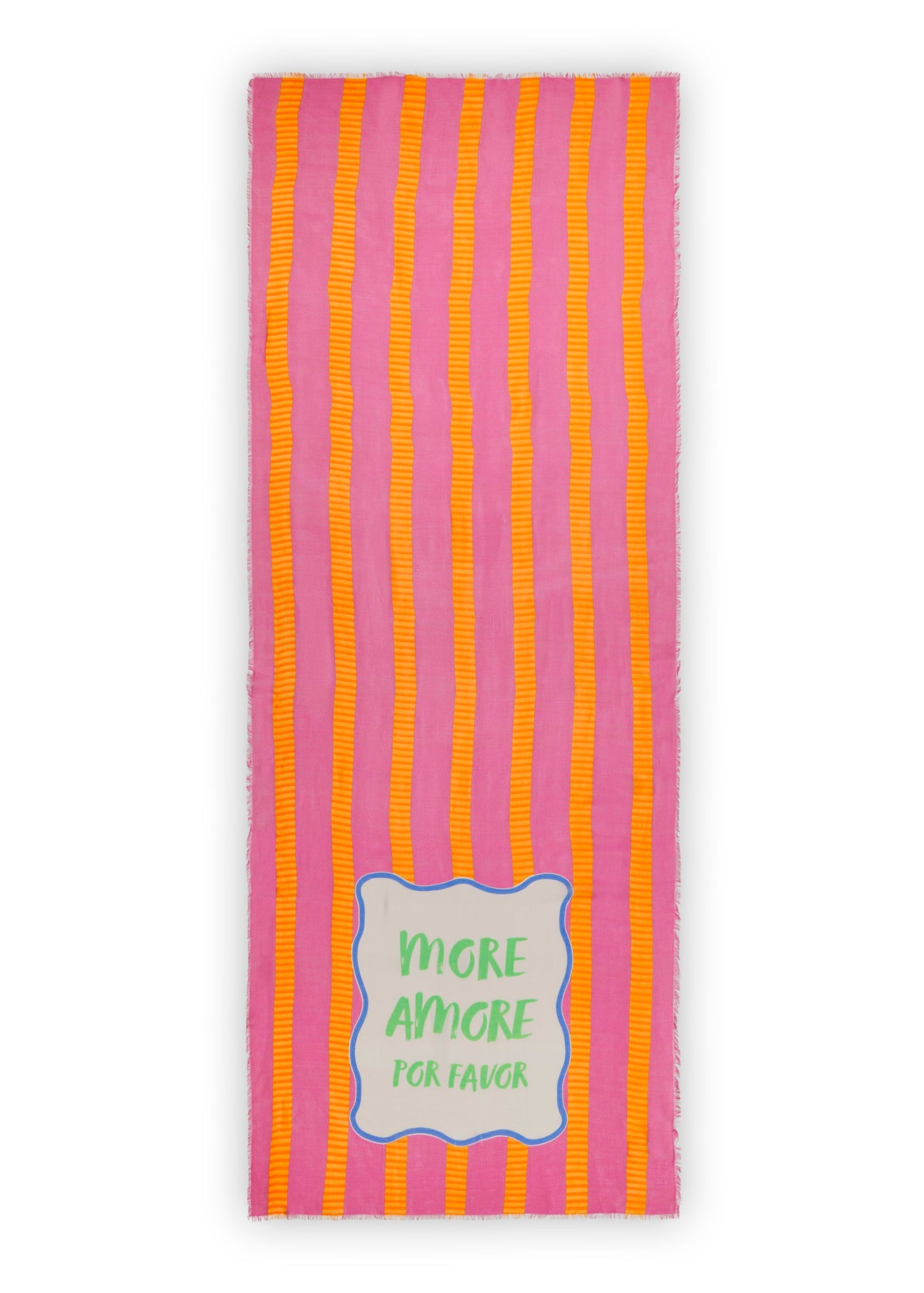 gedruckter Schal aus weicher Viskose-Model-Mischung mit More-Amore-Druck (Pin2 Pink)