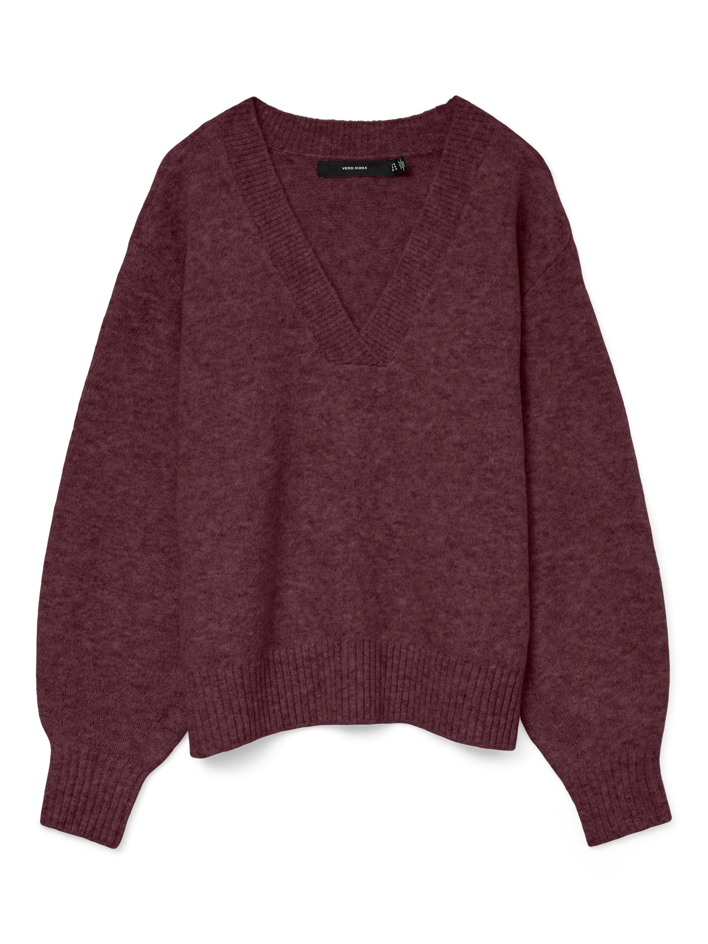 Vmboom Ls V-neck Pullover Noos (Winetastin)