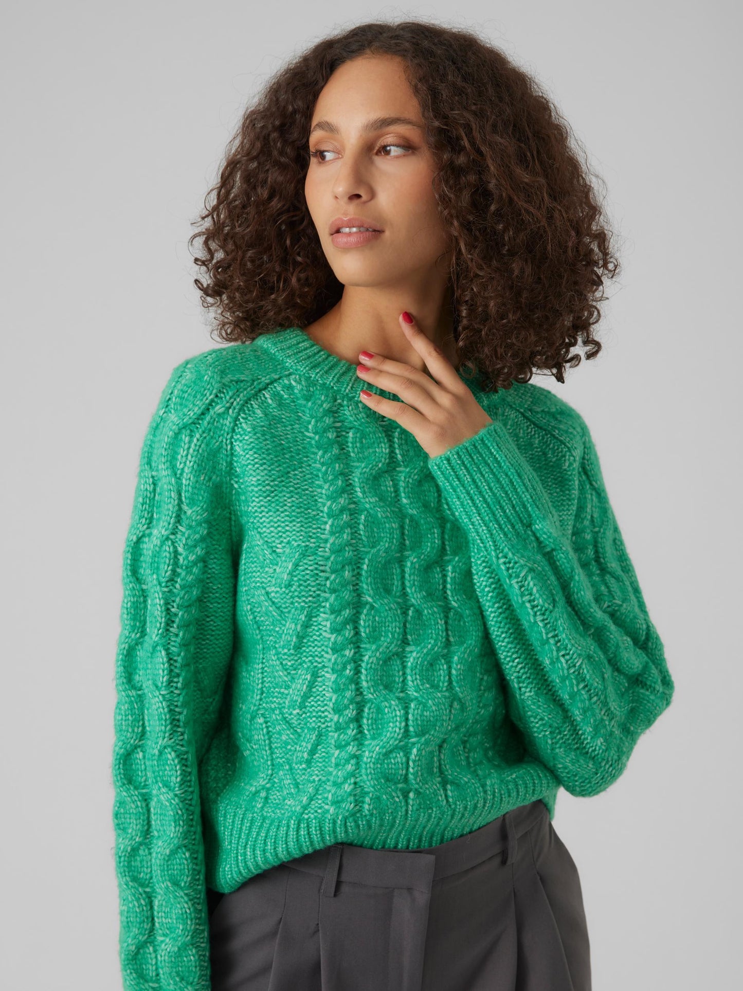 Vmbirgitte Ls O-neck Pullover (Mint/w. Me)