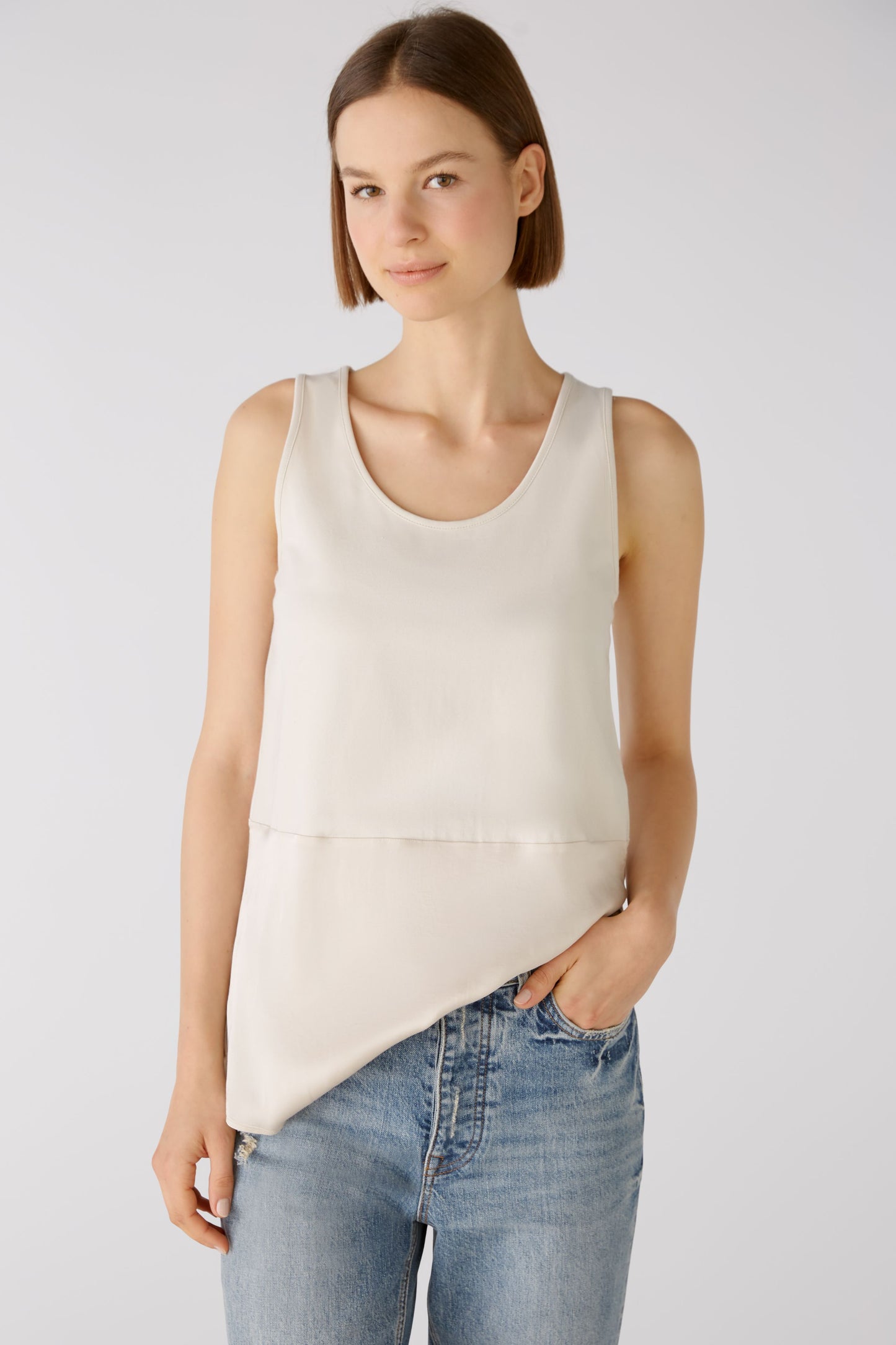 Longtop Baumwoll-Viskosepatch (Offwhite)