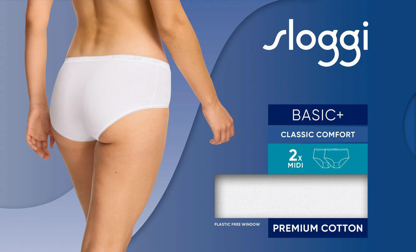 sloggi Basic+ Midi 2P (White)