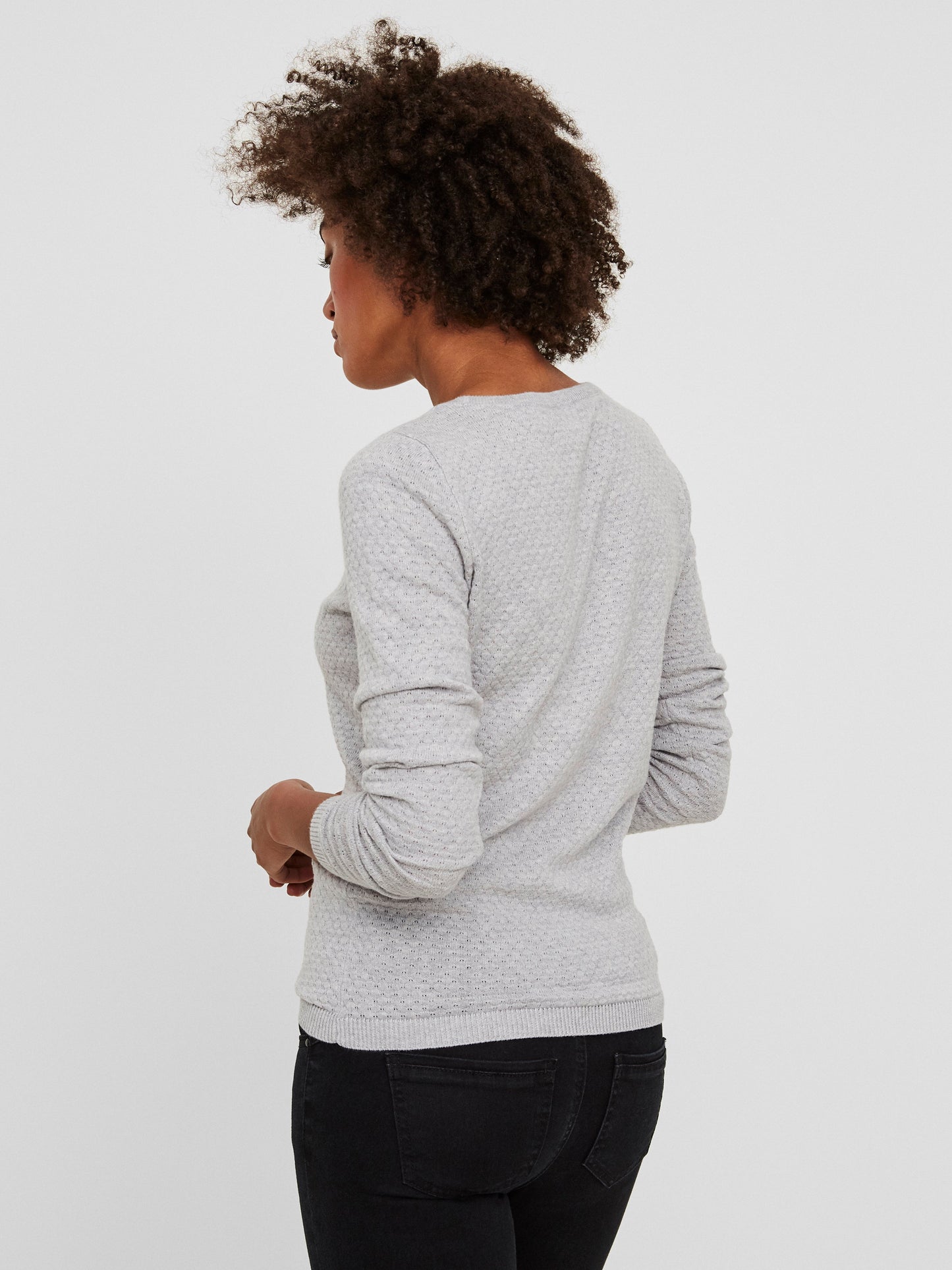 Vmcare Structure Ls O-neck Blou Noos (Light Grey Me)