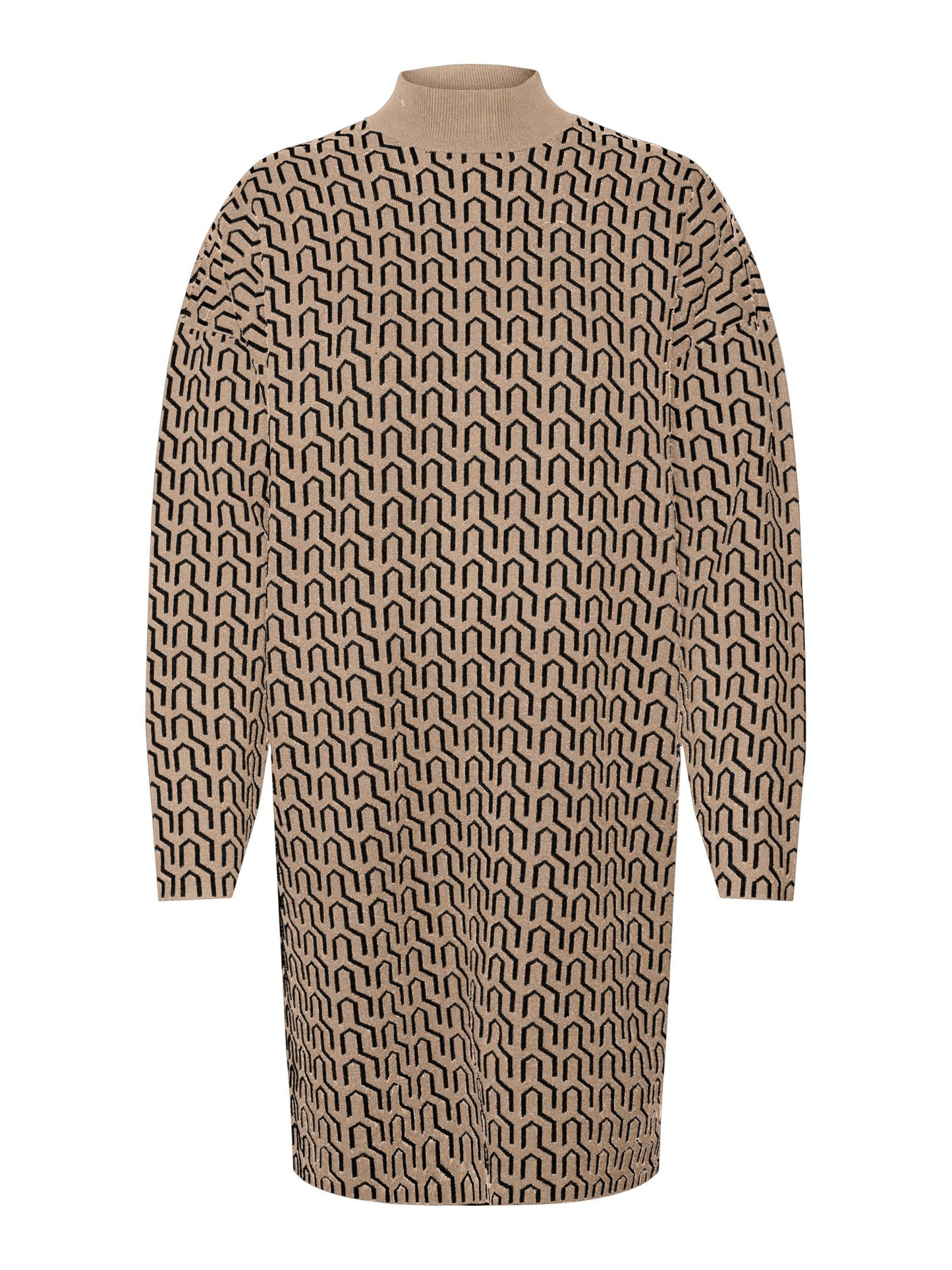 Vmgoldneedle Art Ls Short H Nk Dress Lcs (Black/w Bi)