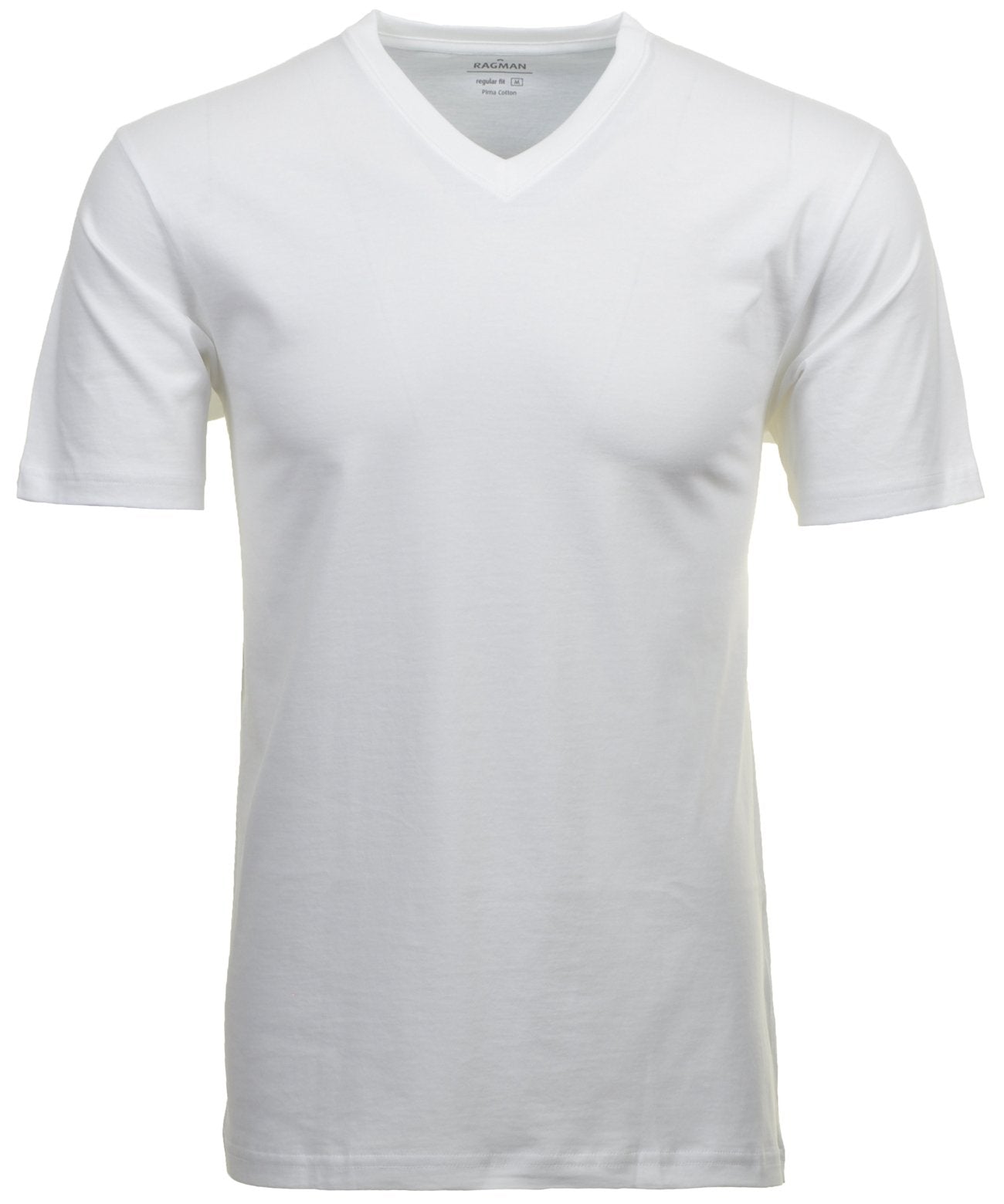 RAGMAN Doppelpack - 2 T-Shirts mit V-Ausschnitt (Weiss)