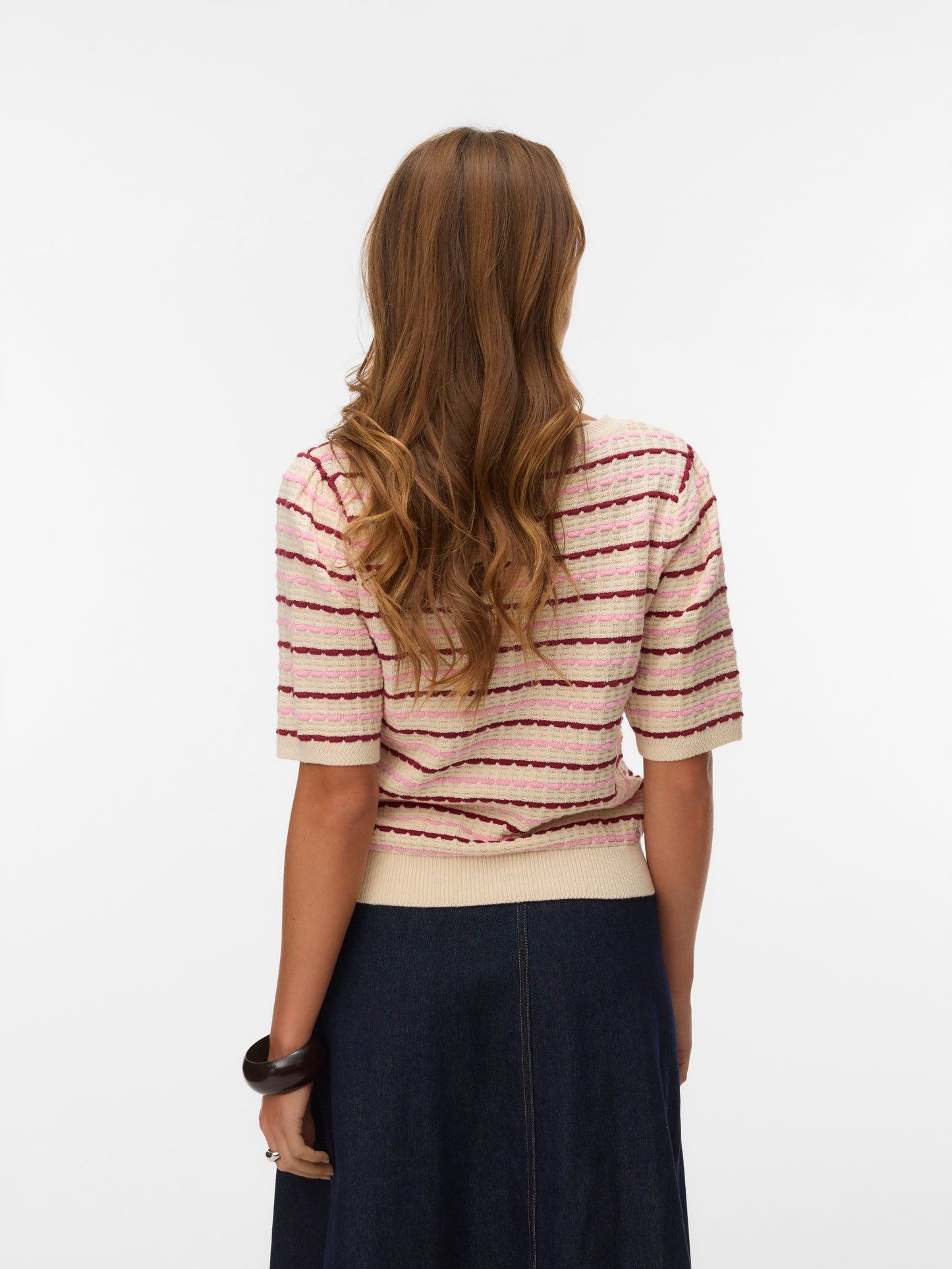 Vmmonica 2/4 O-neck Pullover Boo (Birch/biki)