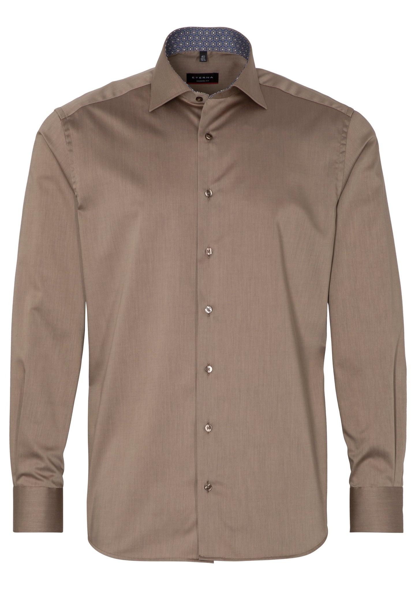 Hemd Twill Langarm (Beige-braun)