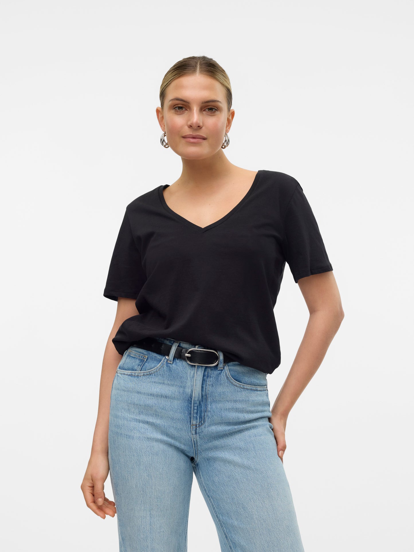 Vmpanna Glenn Ss V-neck Top Jrs (Black)