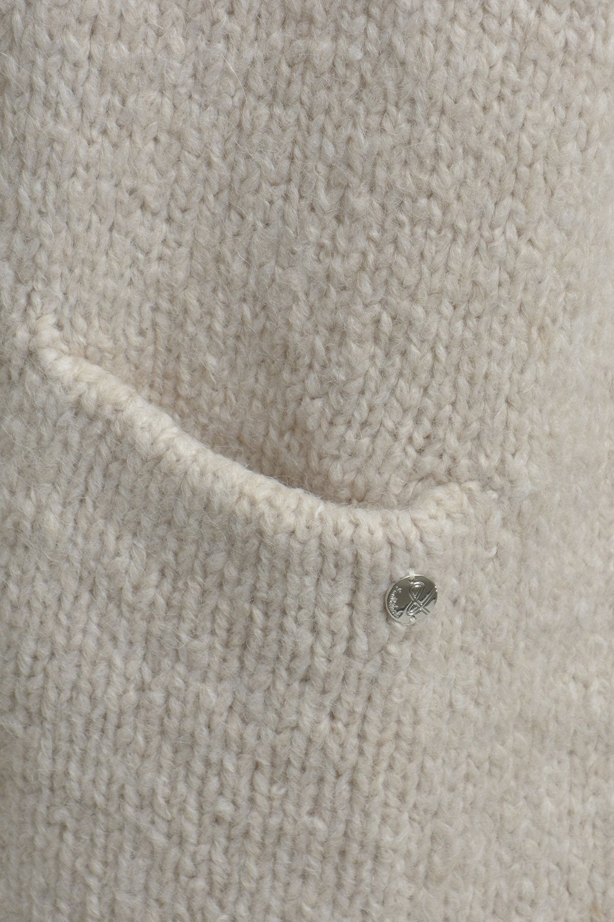 Open Cardigan Mid Length (Wool White)