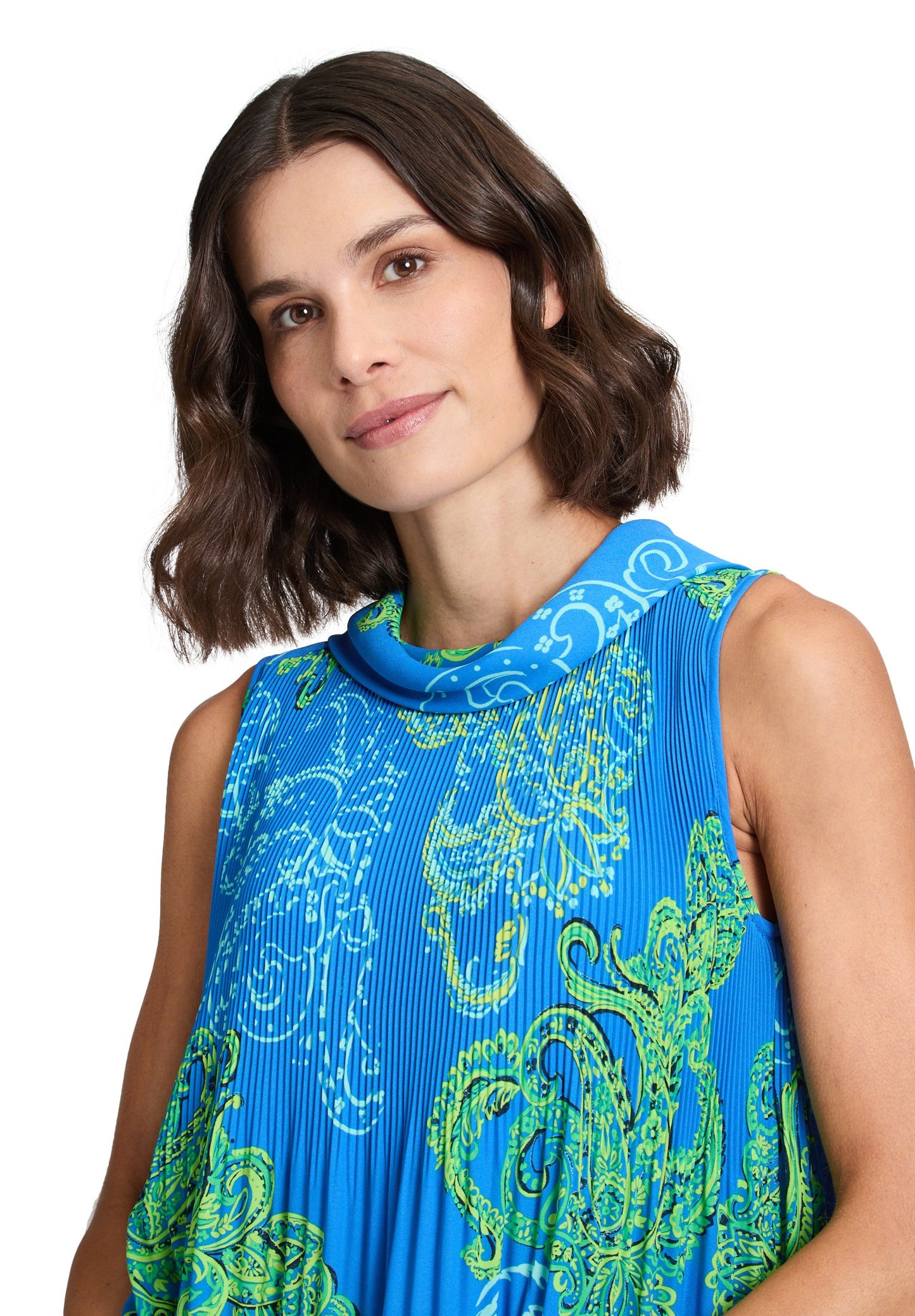 Plisseekleid (Green/blue)