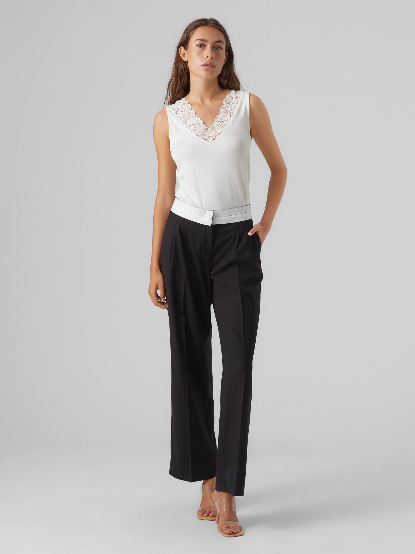 Vmrosa Sl V-neck Top Jrs Noos (Snow White)