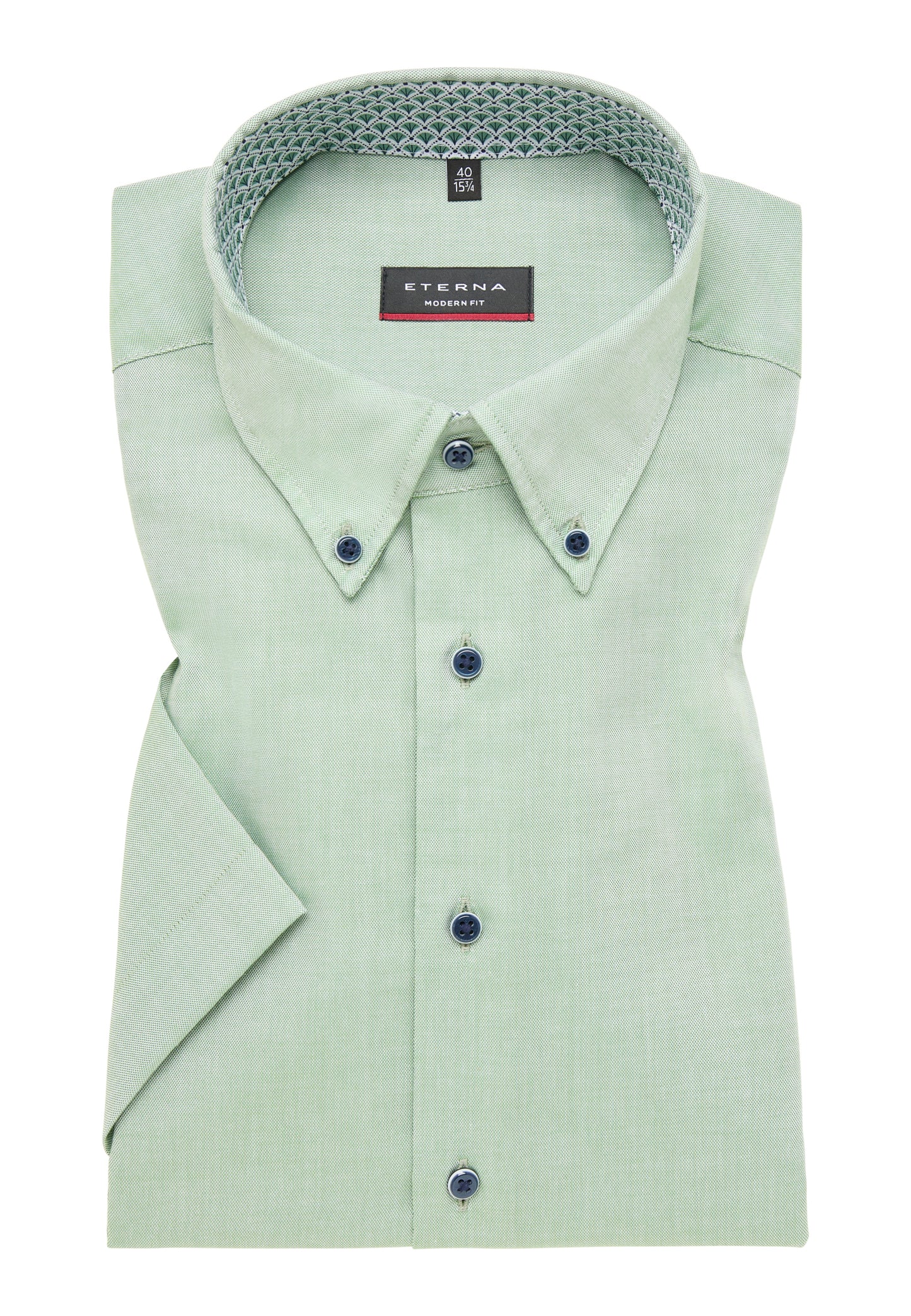 ETERNA unifarbenes Oxford Kurzarmhemd MODERN FIT (Khaki)