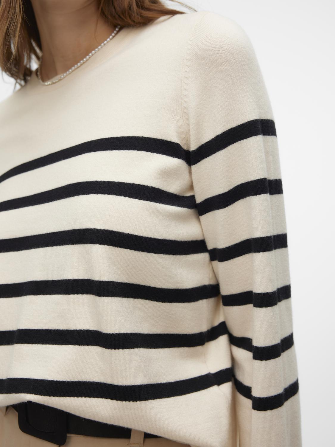 Vmsaba Plain Ls O-neck Pullover Ga Noos (Birch/blac)