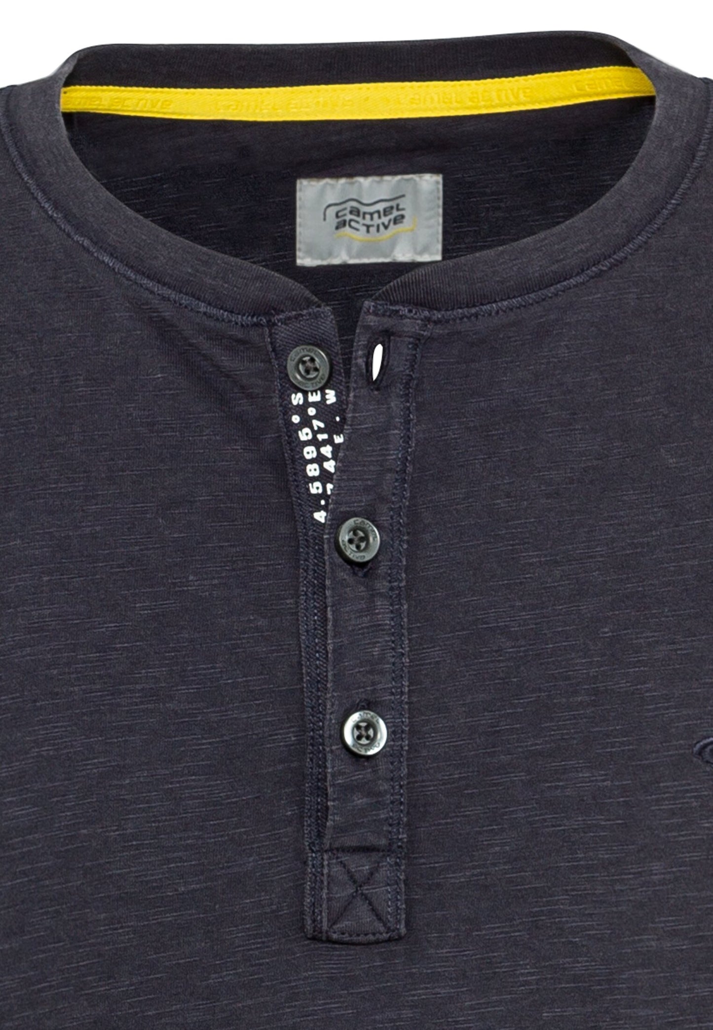 Kurzarm Henley aus Organic Cotton (Night Blue)