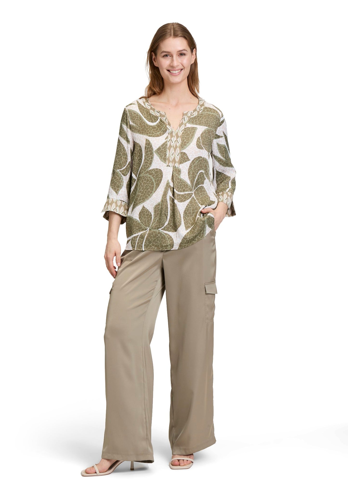 Schlupfbluse (Khaki/nature)