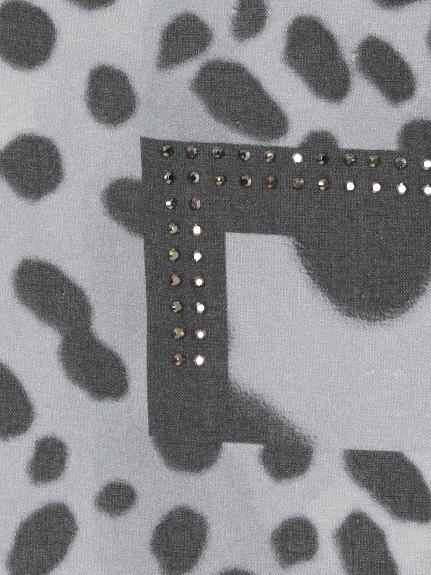 Bluse Rundhals ohne Arm Druck (Anthracite Multi)